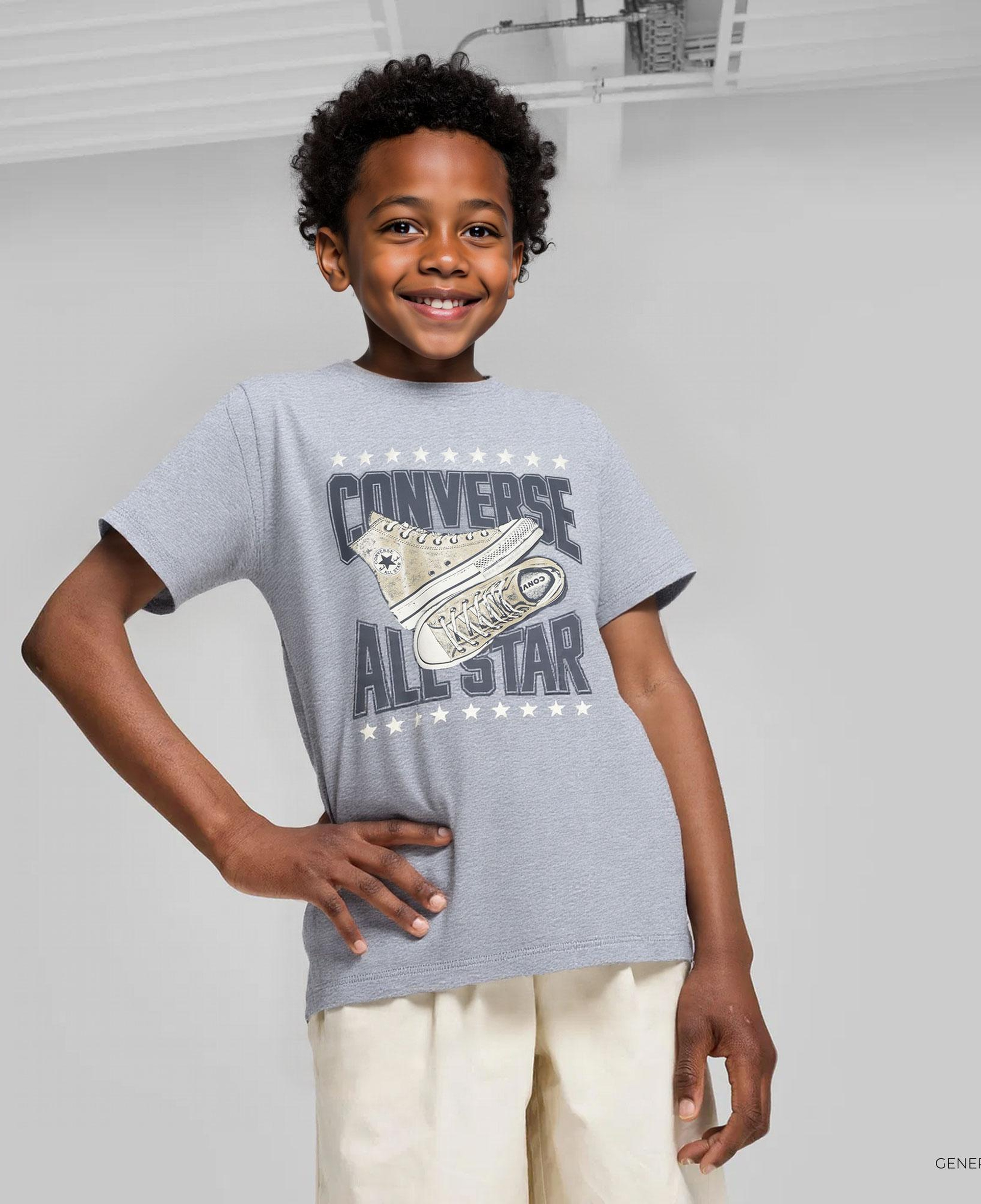 Converse Tıe Front Çocuk Gri T-Shirt