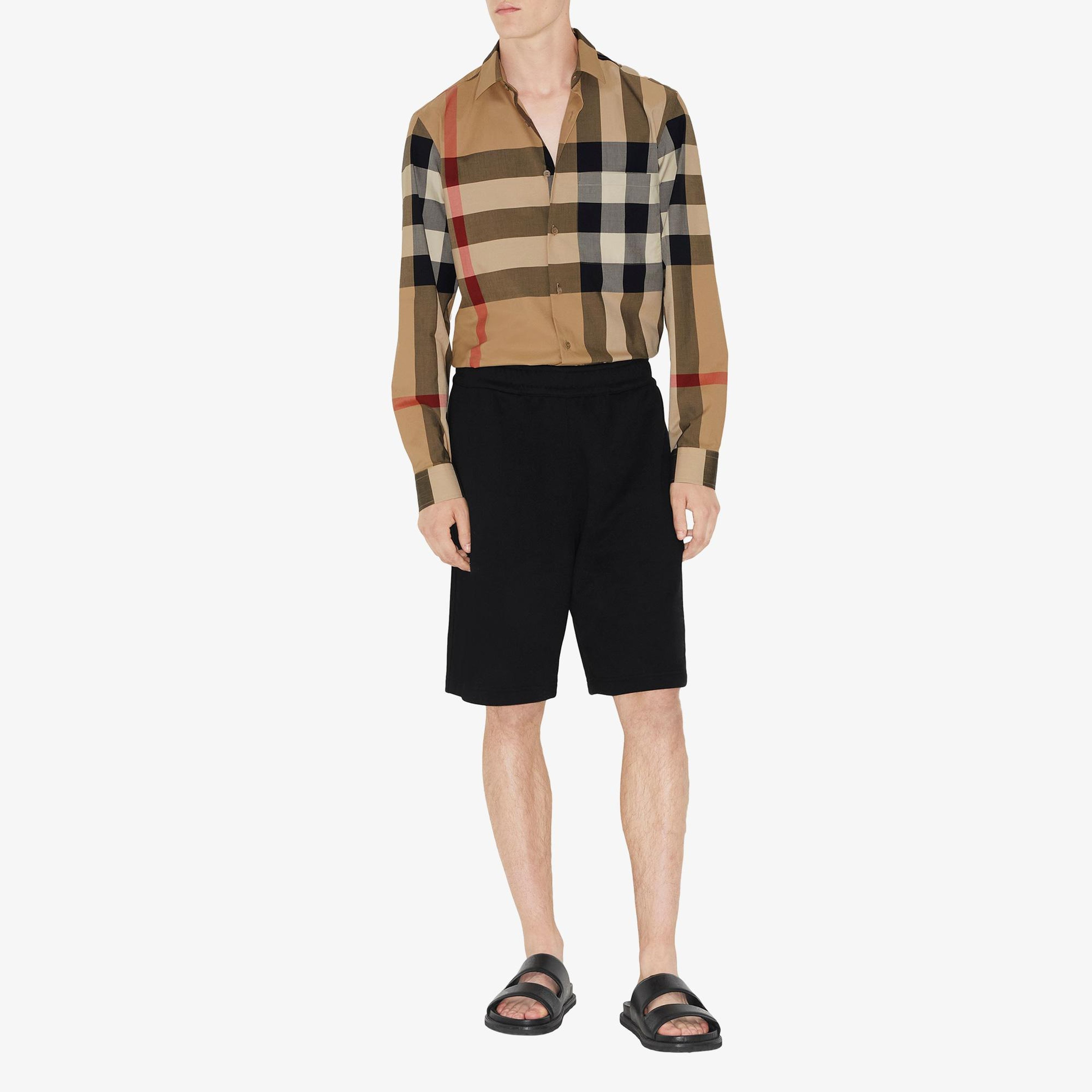 Burberry Somerton Stretch Cotton Poplin Erkek Bej Gömlek