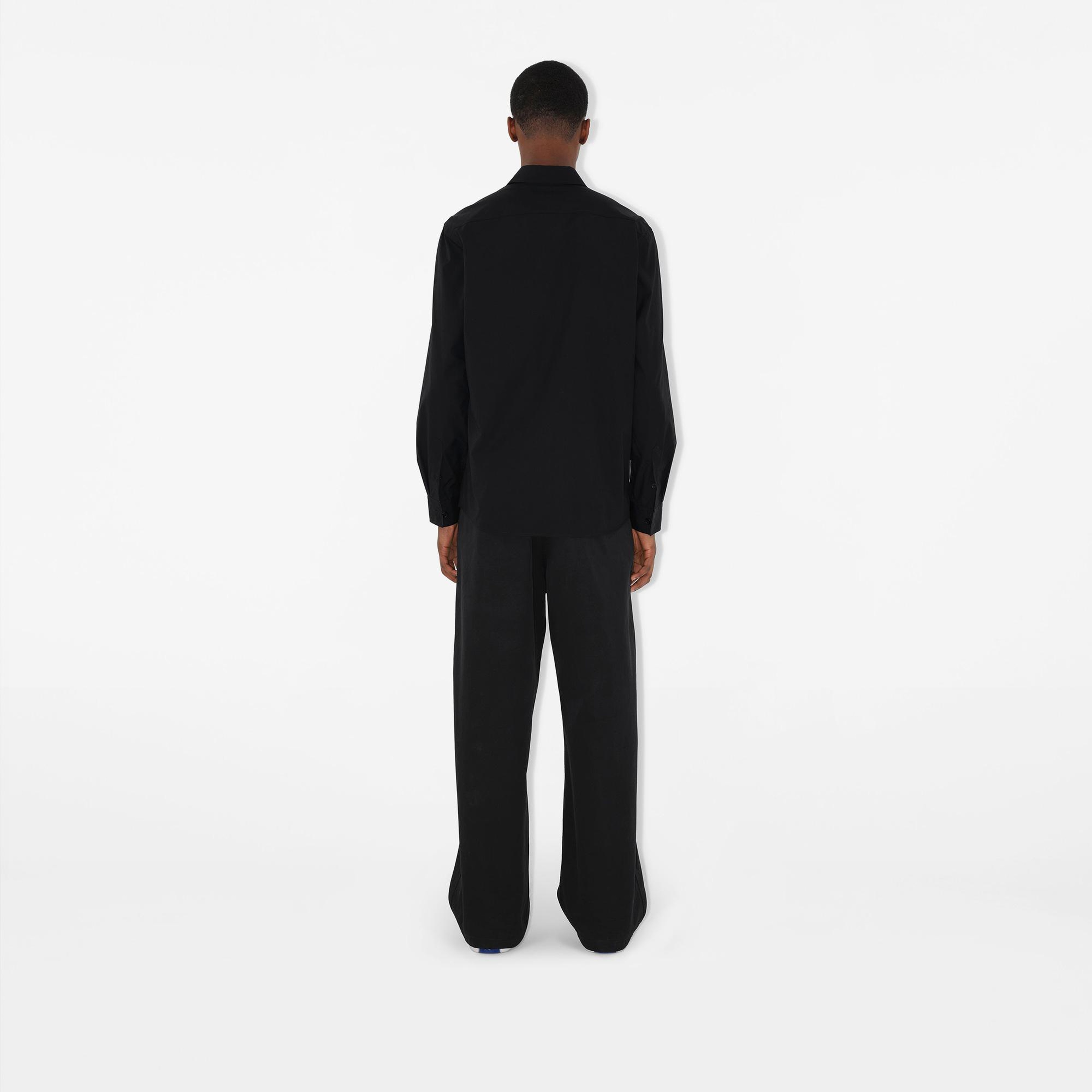 Burberry Stretch Pamuklu Erkek Siyah Gömlek