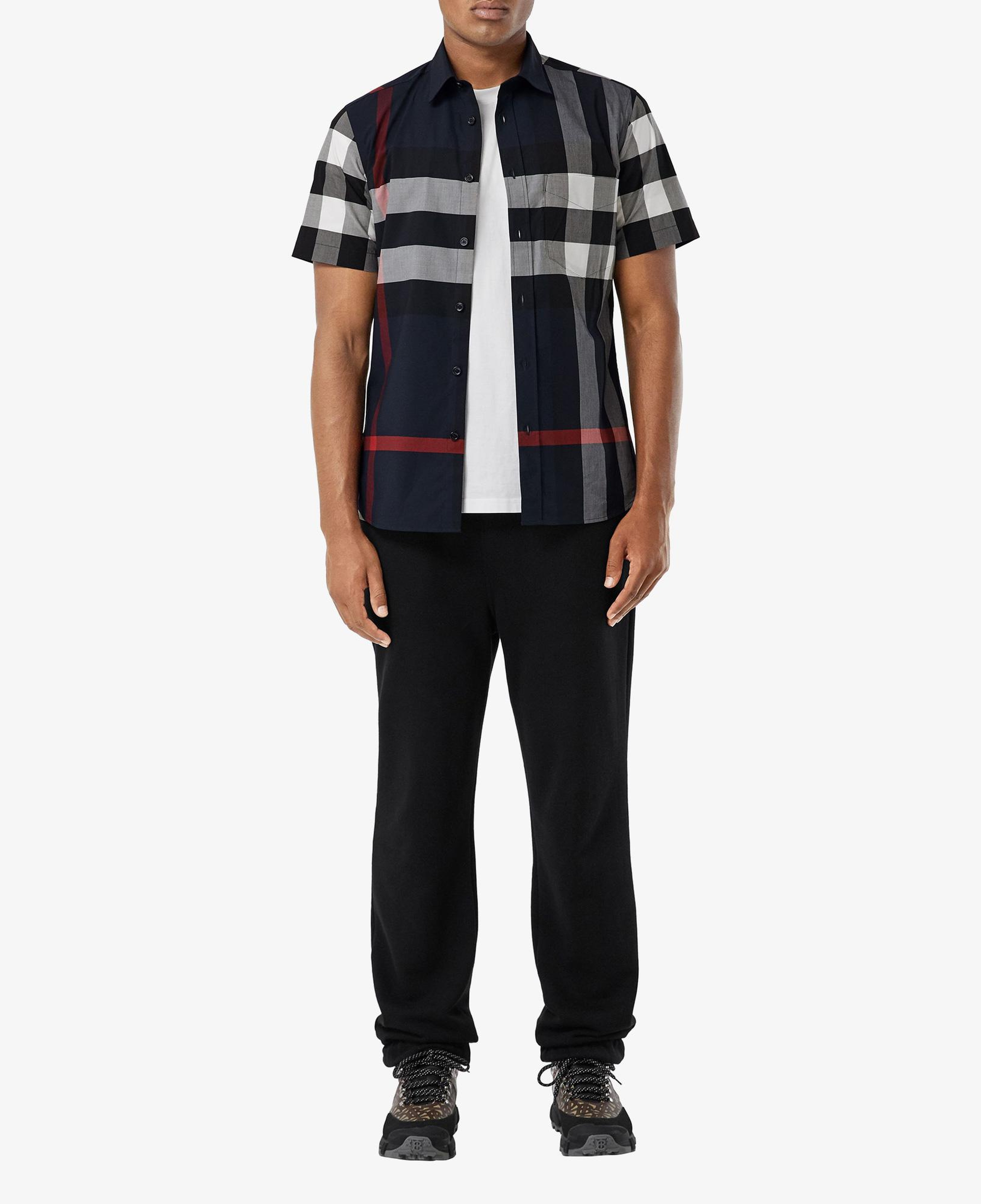 Burberry Somerton Stretch Cotton Poplin Erkek Lacivert Gömlek