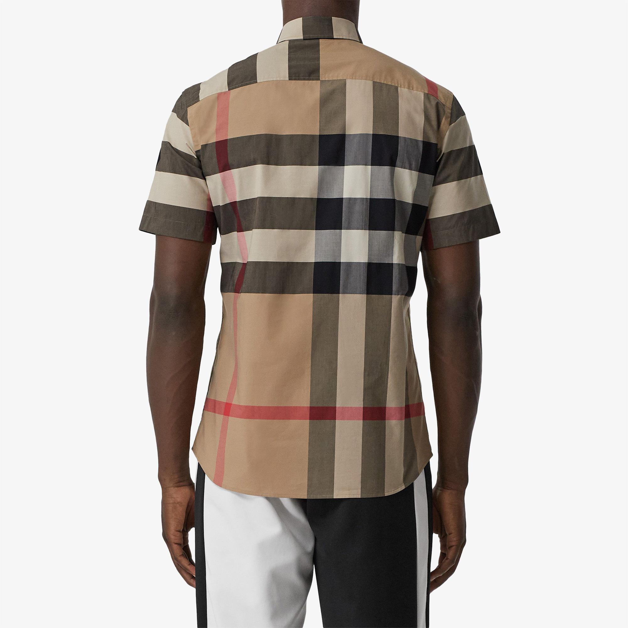 Burberry Somerton Stretch Cotton Poplin Erkek Bej Gömlek