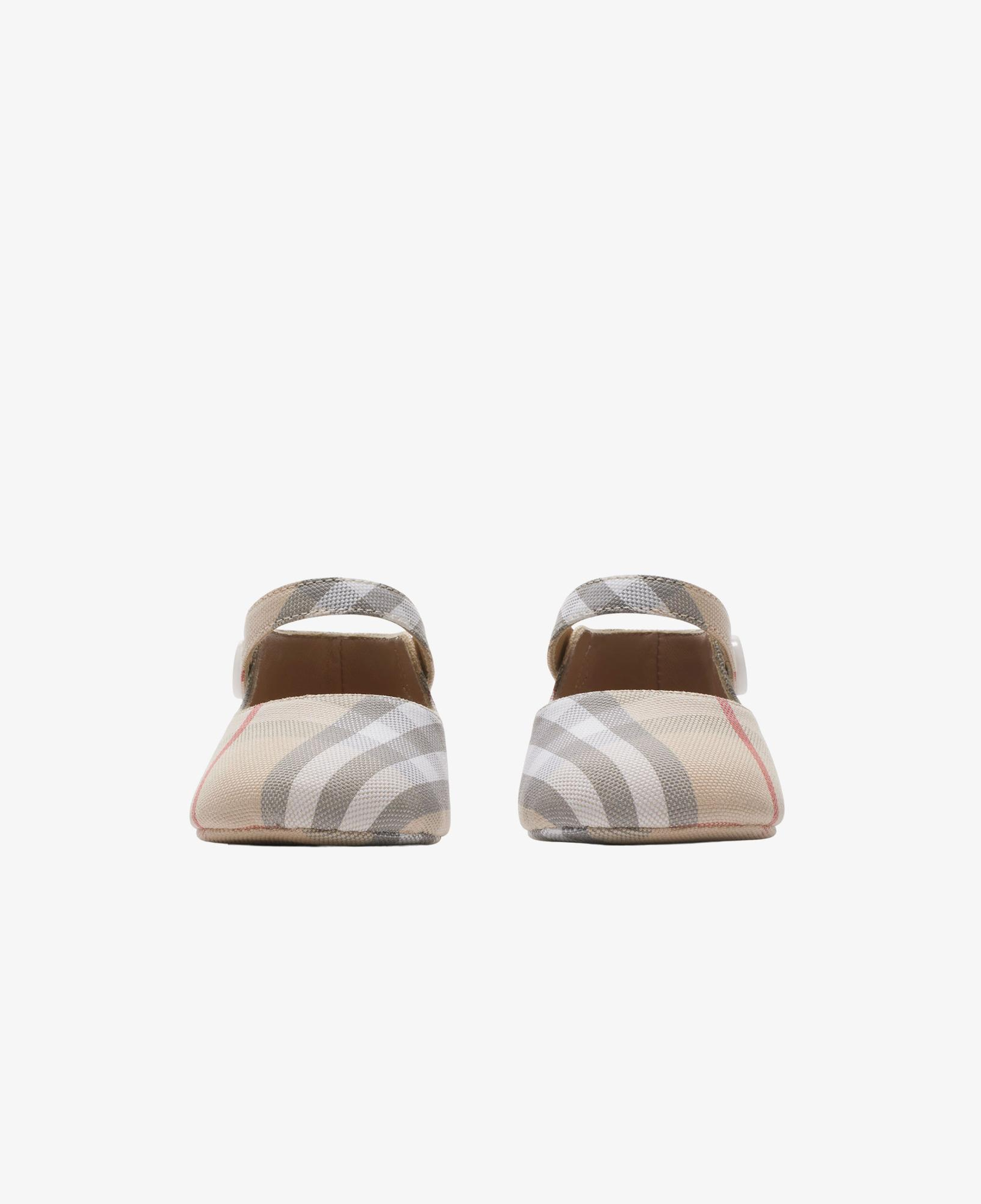 Burberry Check Pamuklu Mary Jane Çocuk Bej Sneaker