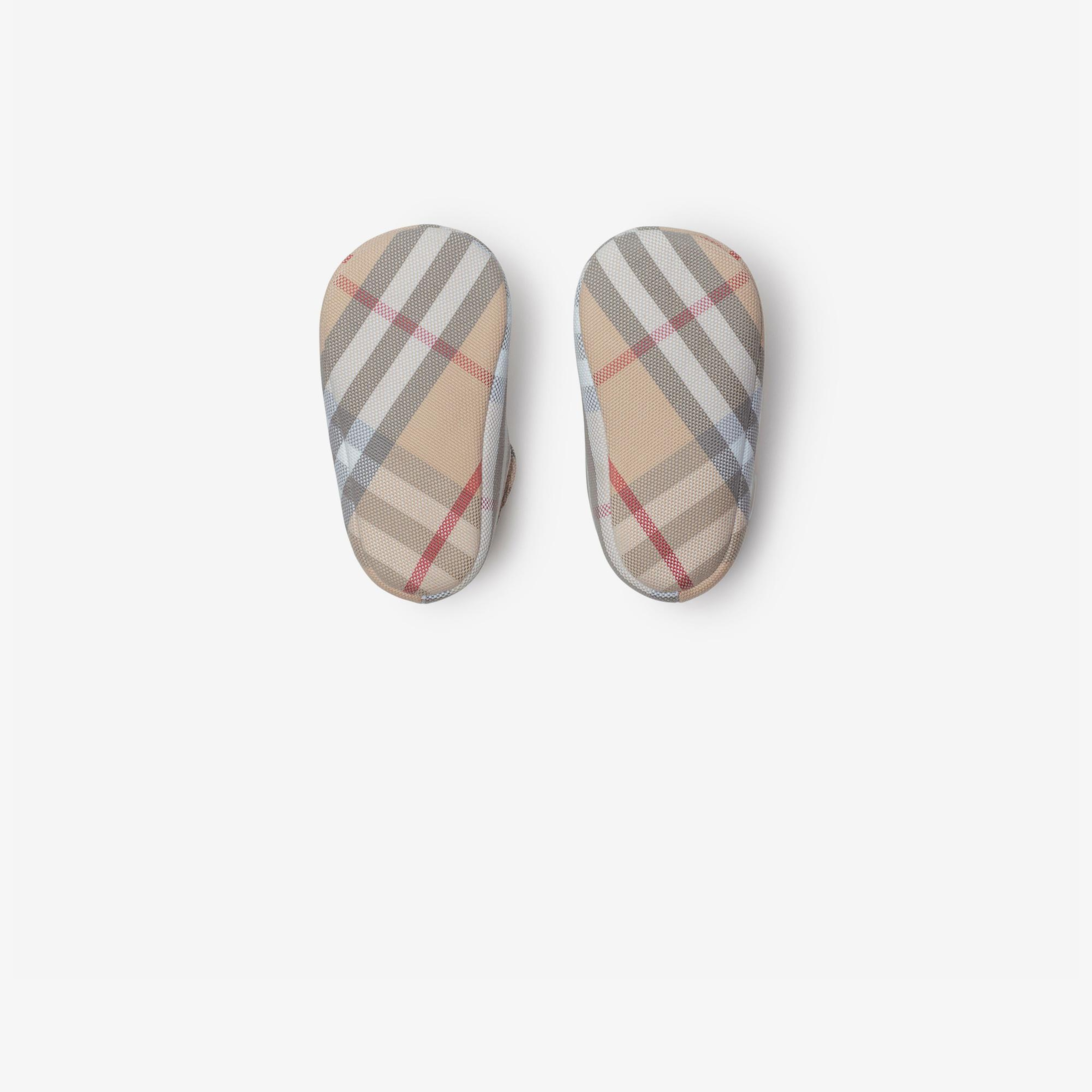 Burberry Check Pamuklu Mary Jane Çocuk Bej Sneaker