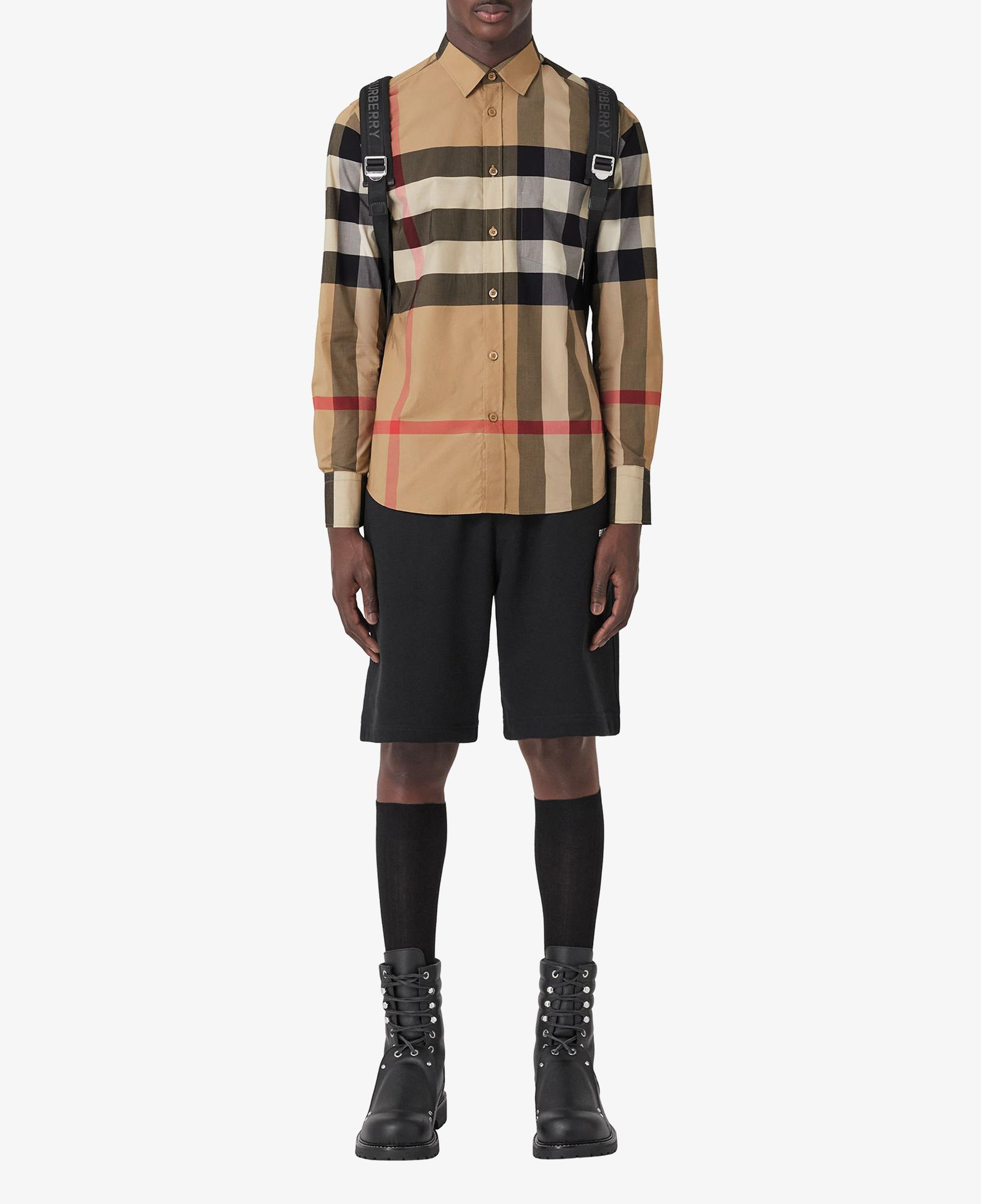 Burberry Somerton Stretch Cotton Poplin Erkek Bej Gömlek