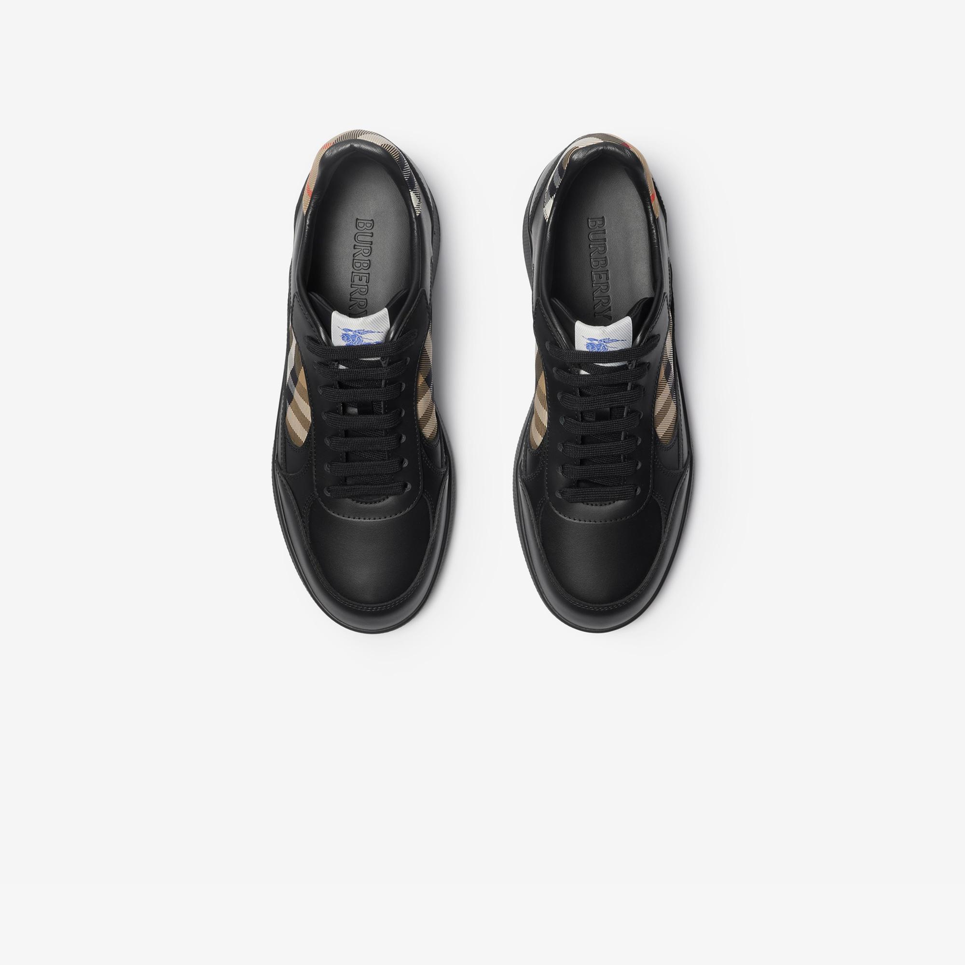 Burberry Mix Leather And Terrace Erkek Siyah Sneaker