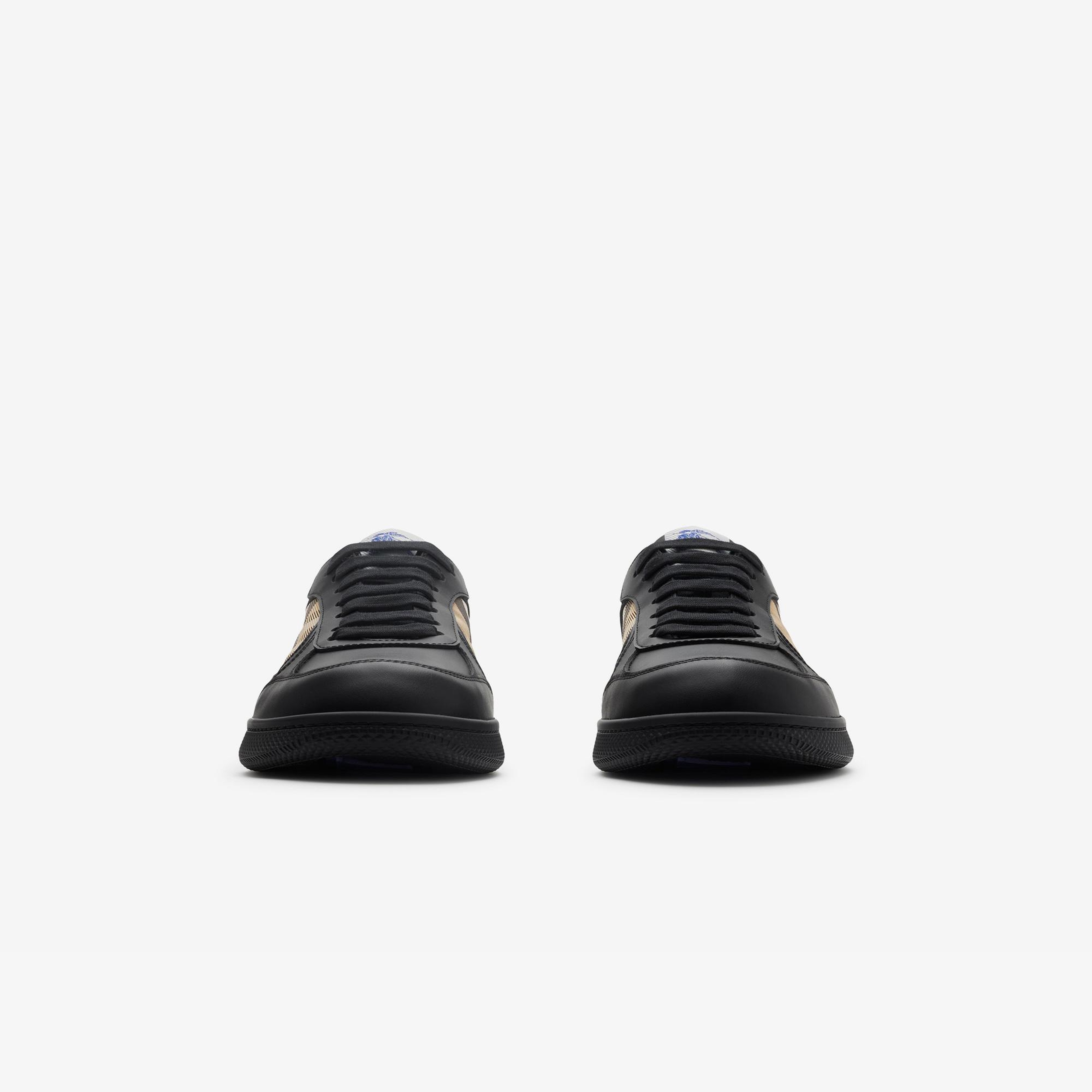 Burberry Mix Leather And Terrace Erkek Siyah Sneaker