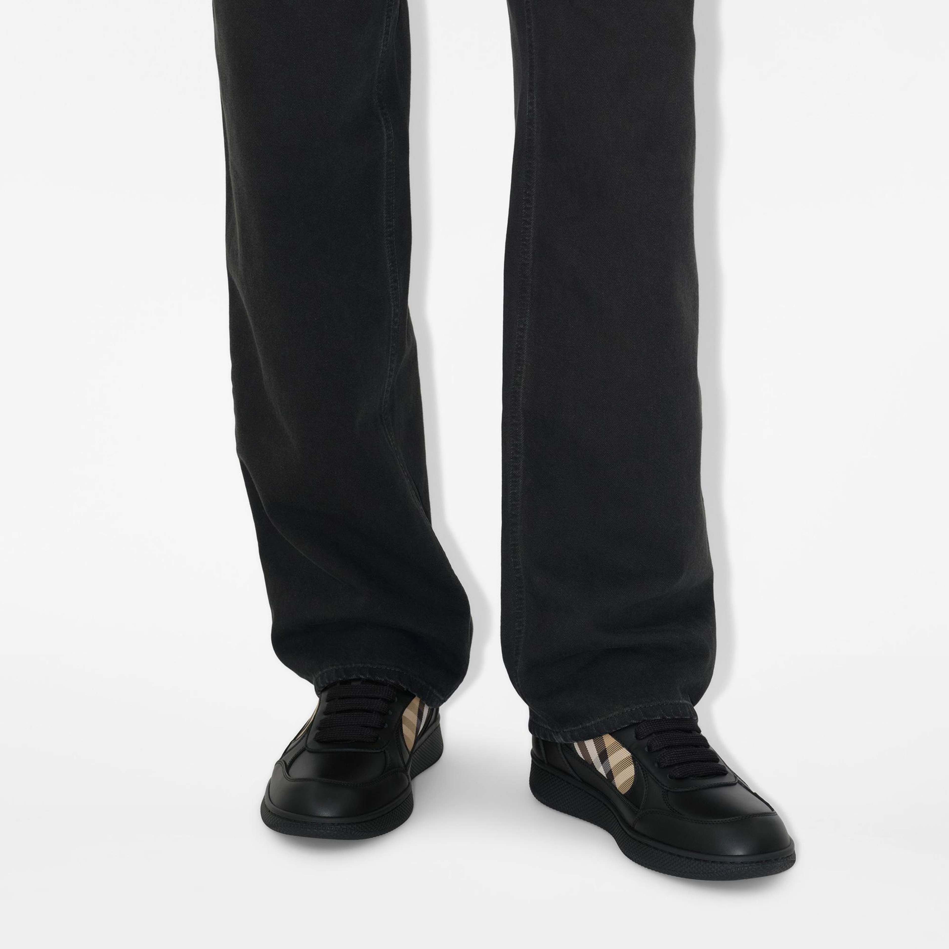 Burberry Mix Leather And Terrace Erkek Siyah Sneaker