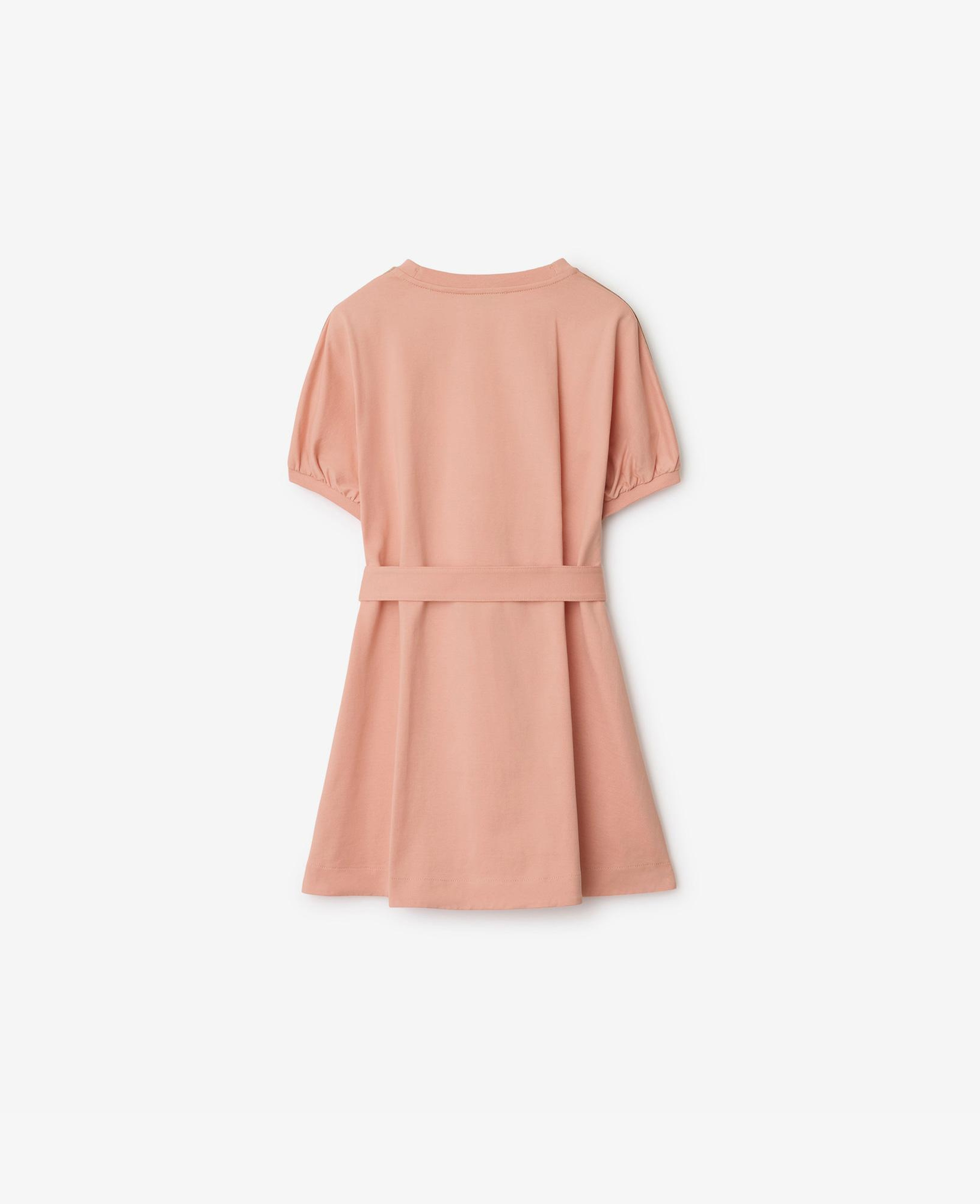 Burberry Gladys Tape Check Trim Cotton Çocuk Pembe Elbise