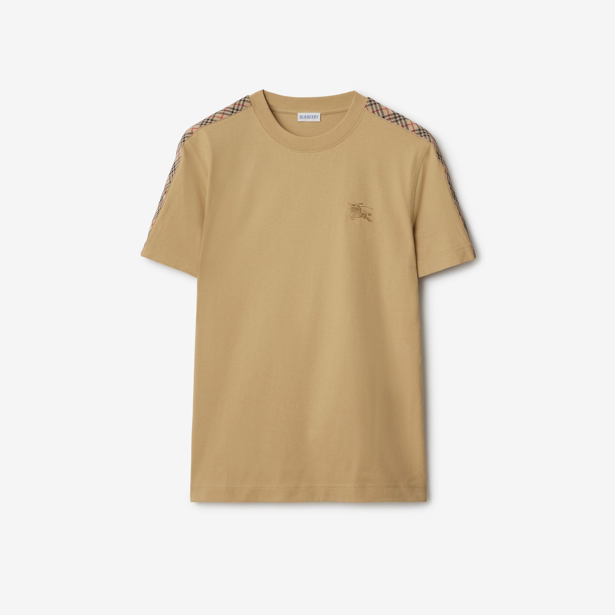 Burberry Tal Trim Cotton Erkek Bej T-Shirt