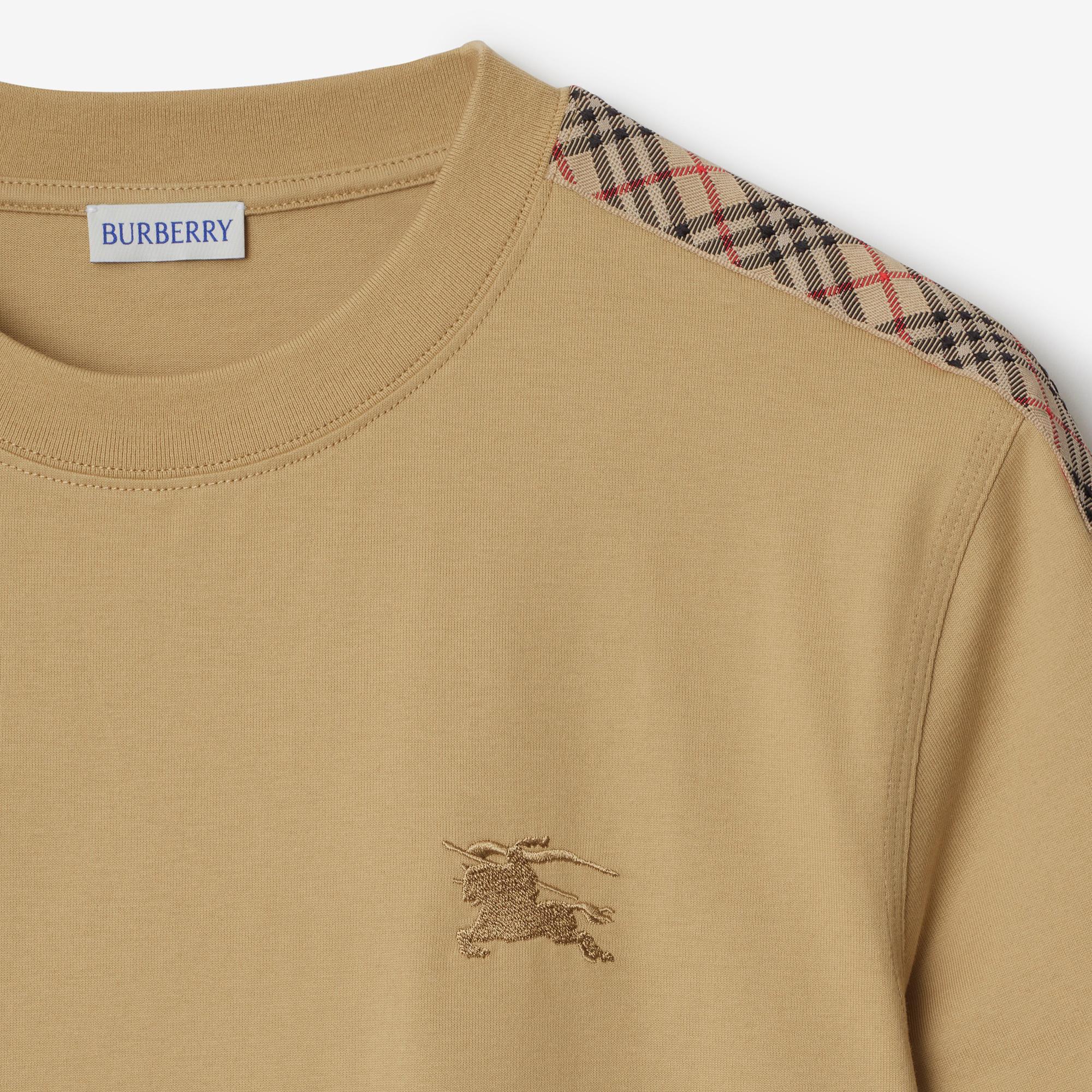 Burberry Tal Trim Cotton Erkek Bej T-Shirt