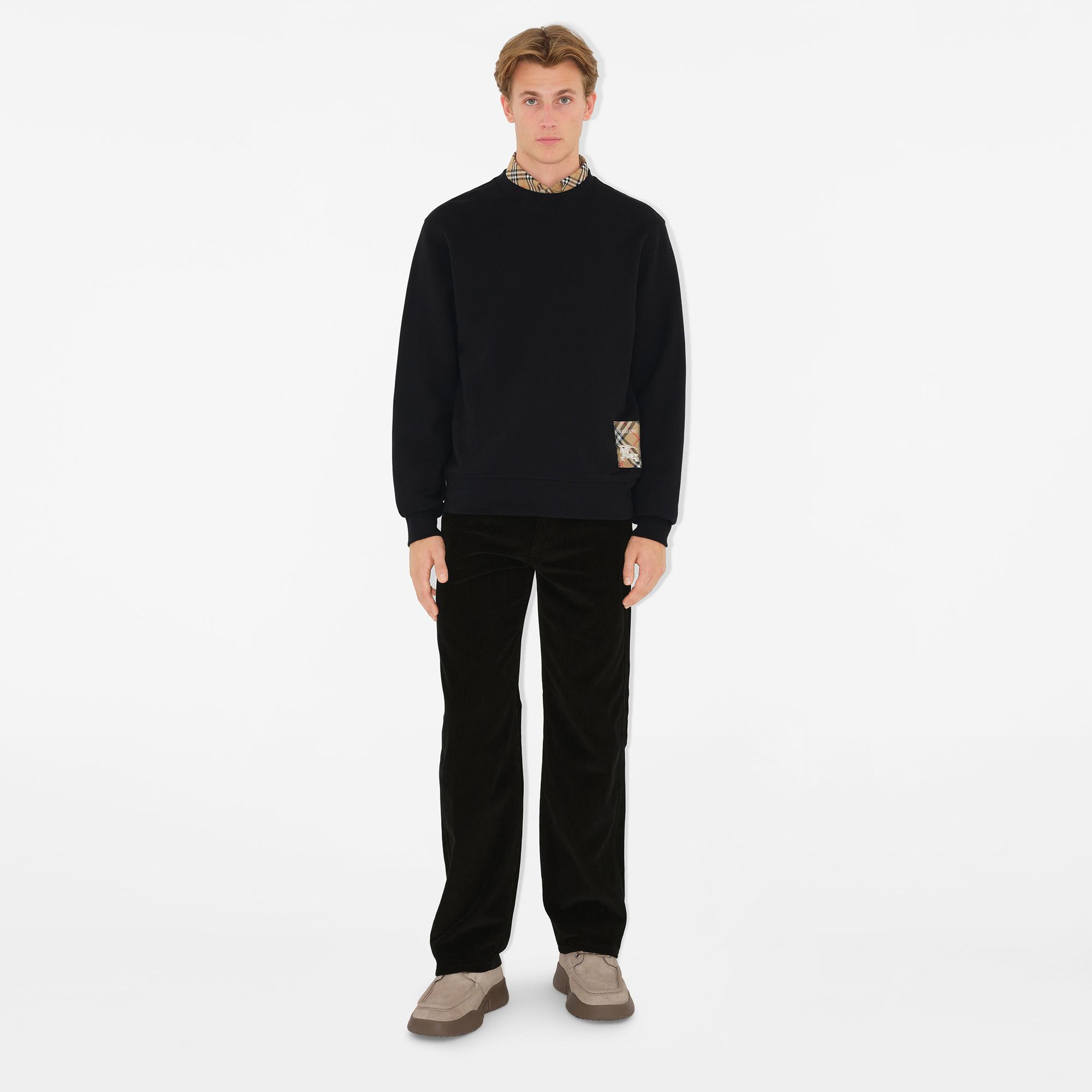 Burberry For Label Cotton Erkek Siyah Sweatshirt