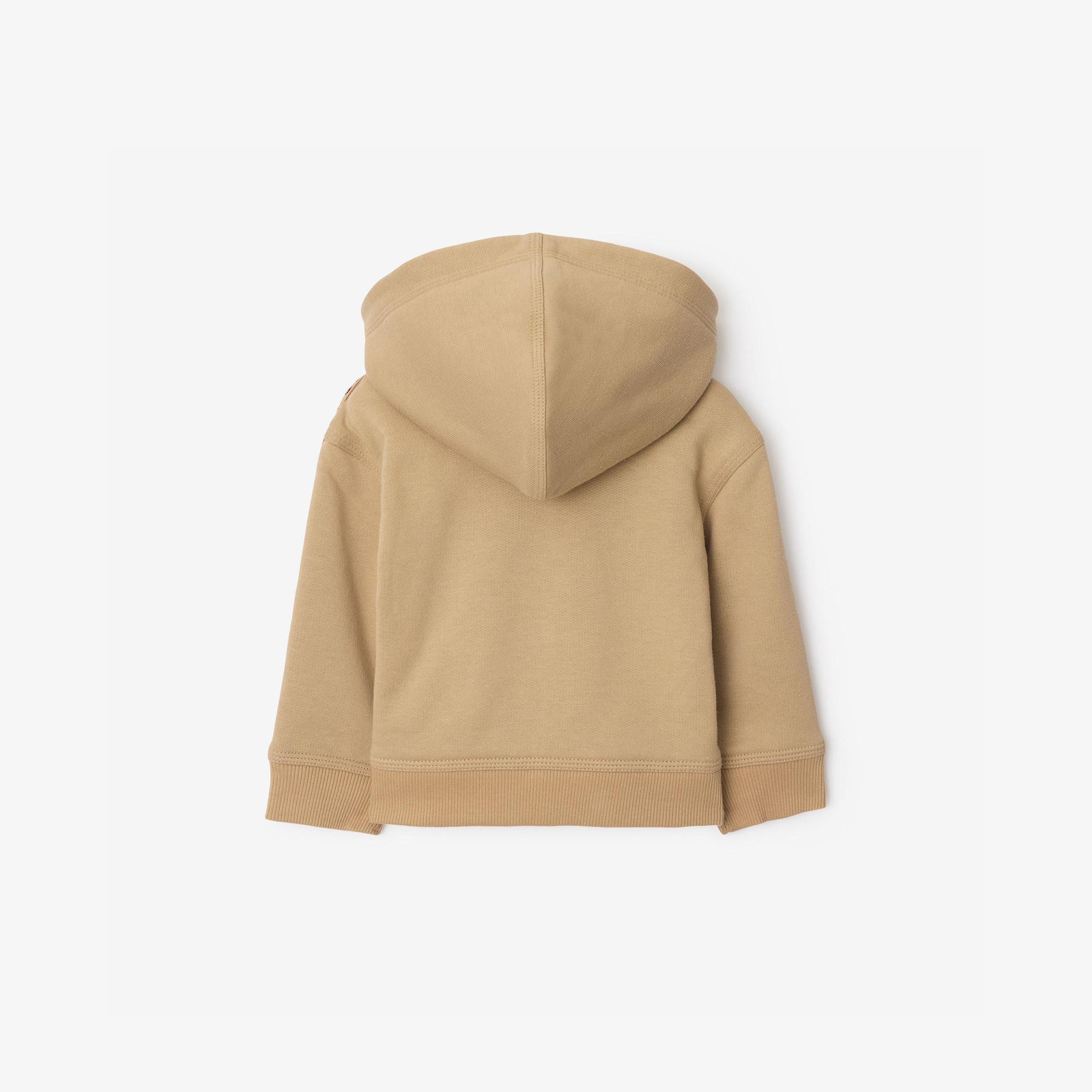 Burberry Clyde Check Trim Cotton Çocuk Bej Sweatshirt