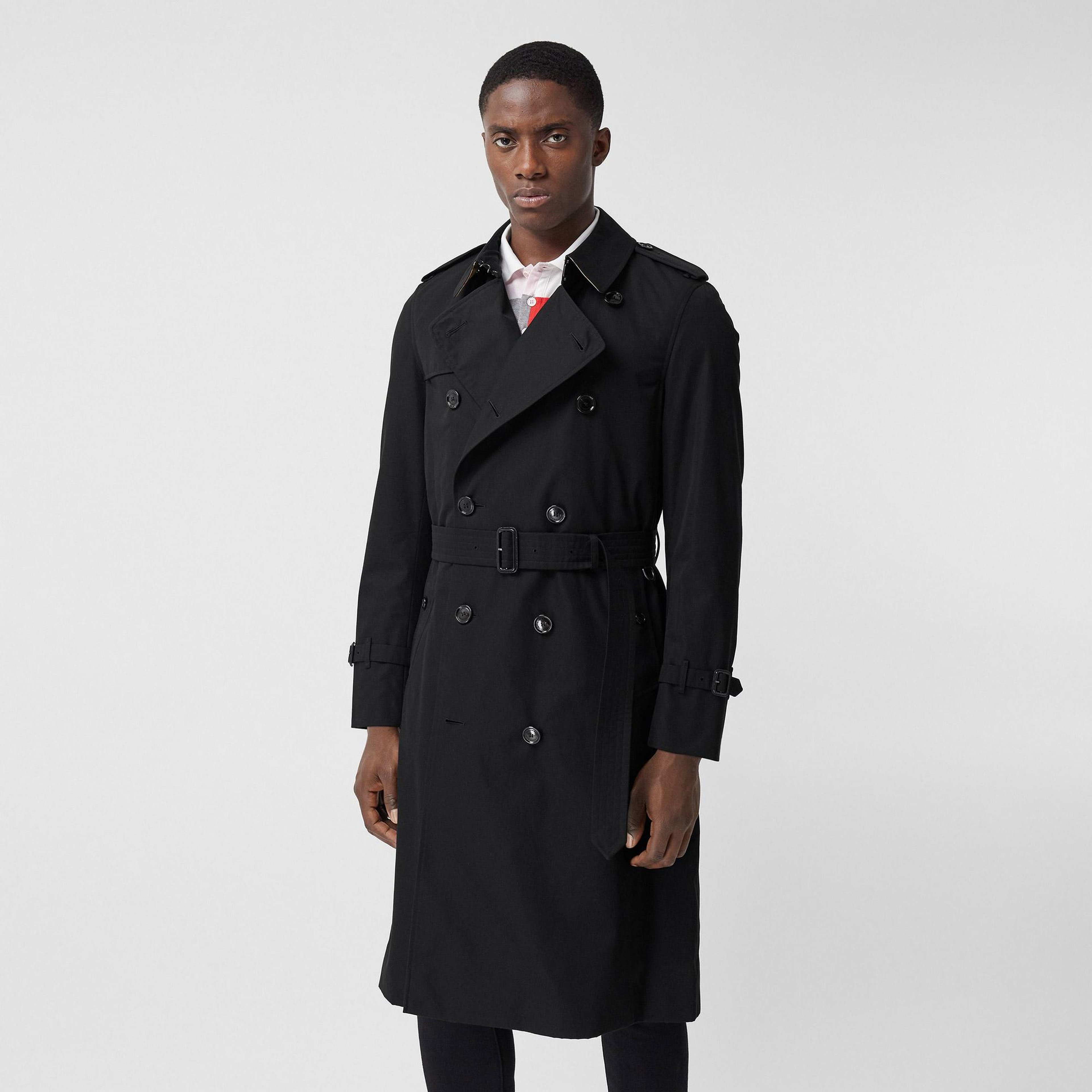 Burberry The Long Chelsea Heritage Erkek Siyah Trençkot