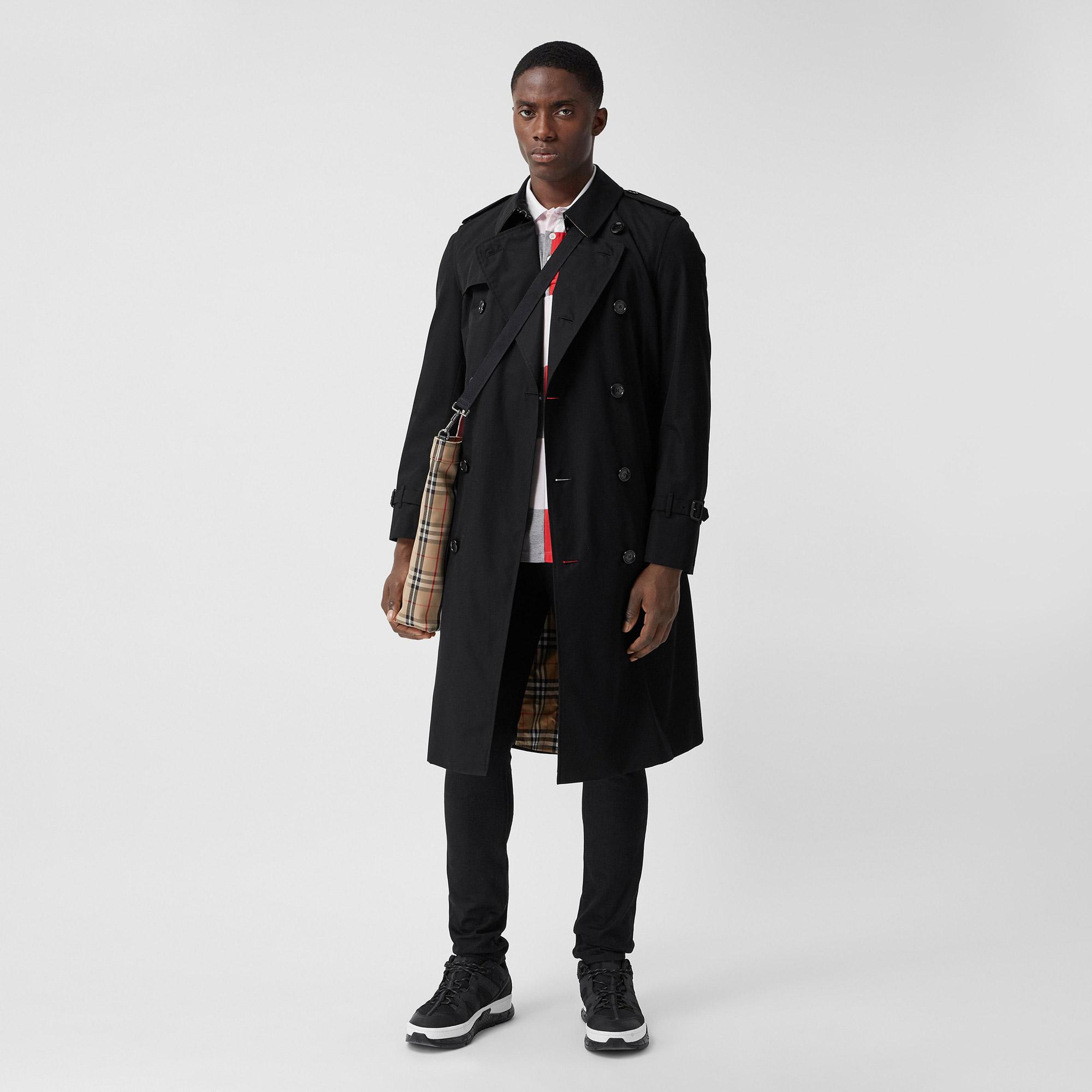 Burberry The Long Chelsea Heritage Erkek Siyah Trençkot