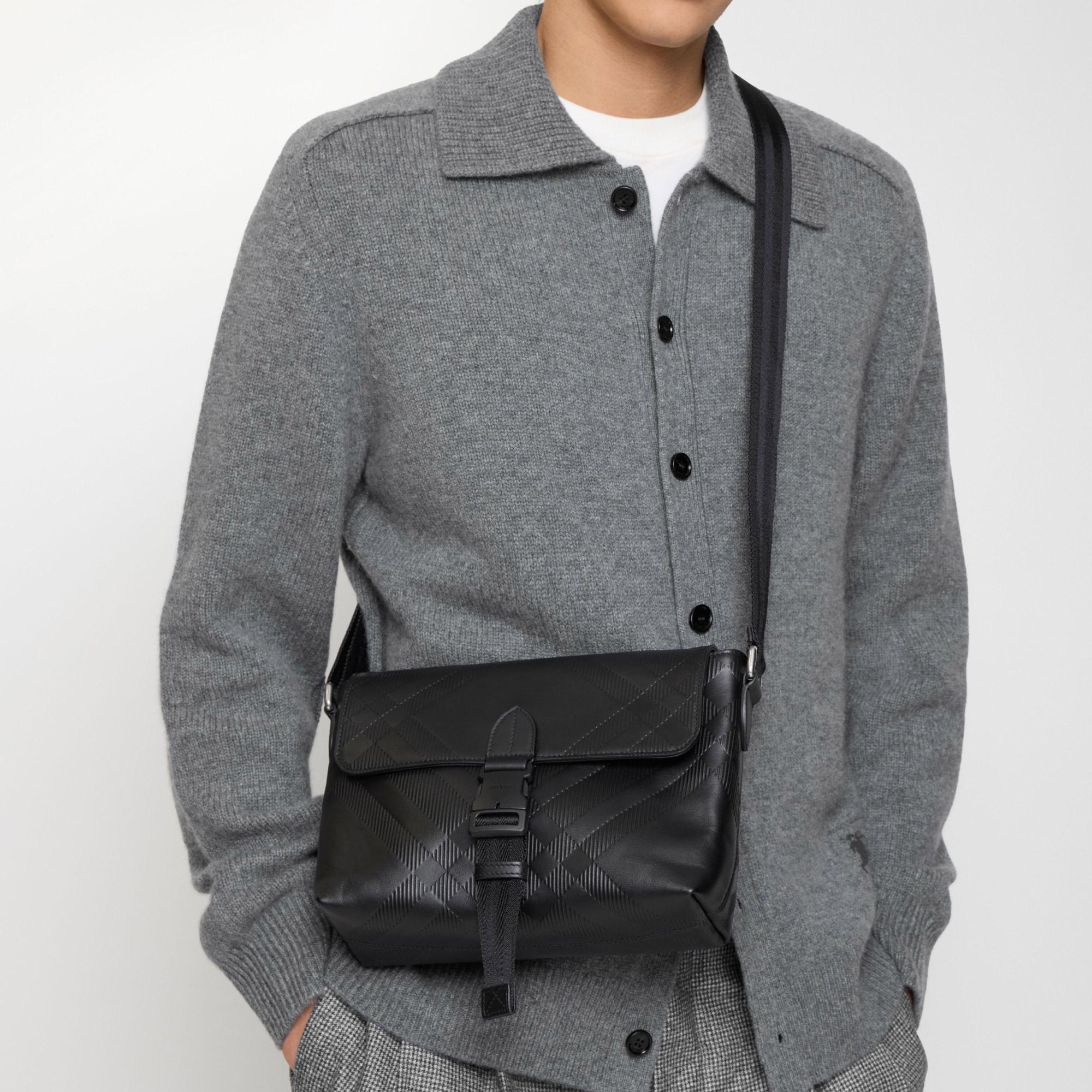 Burberry Buckle Messenger Erkek Siyah Çapraz Çanta