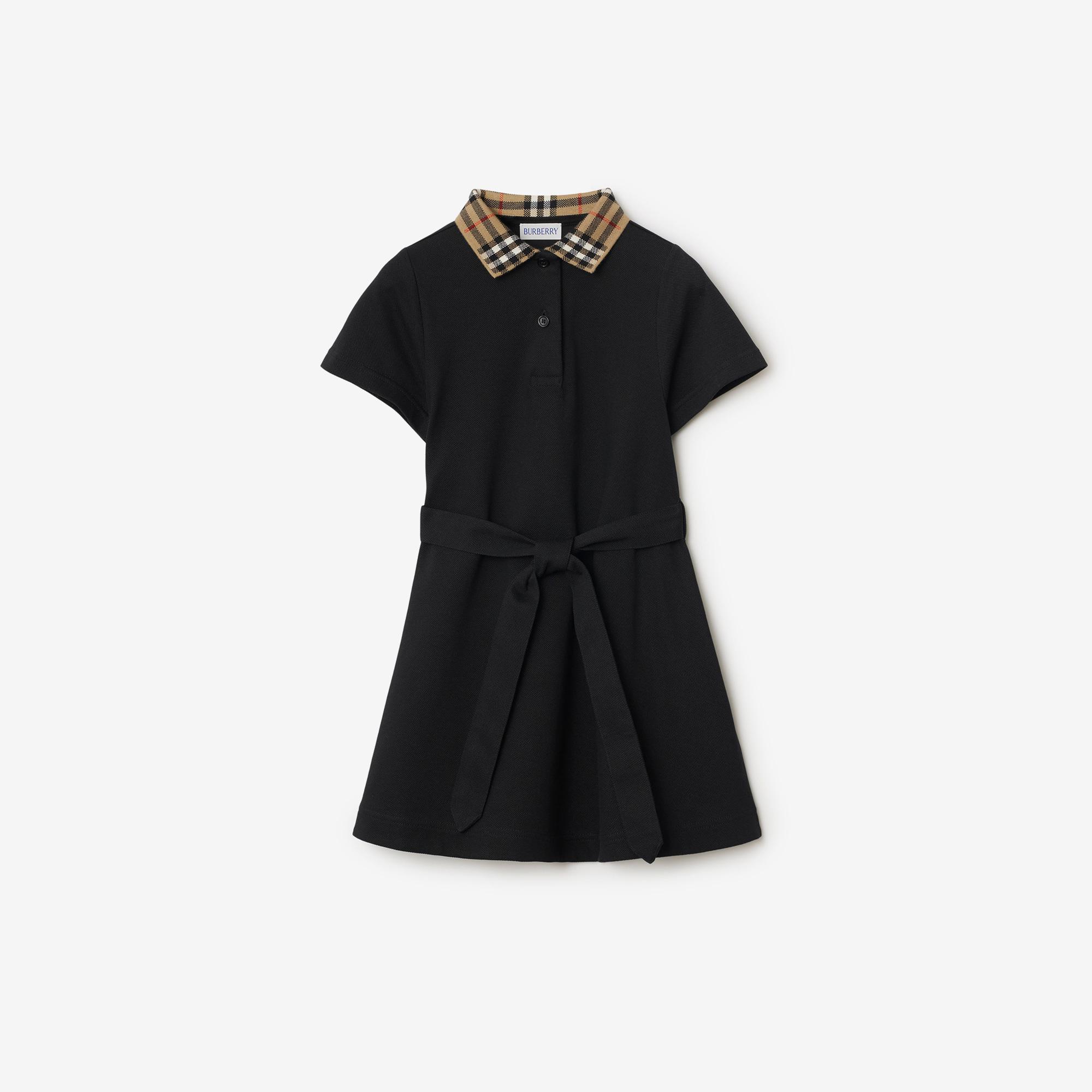 Burberry Astrid Collar Cotton Çocuk Siyah Elbise