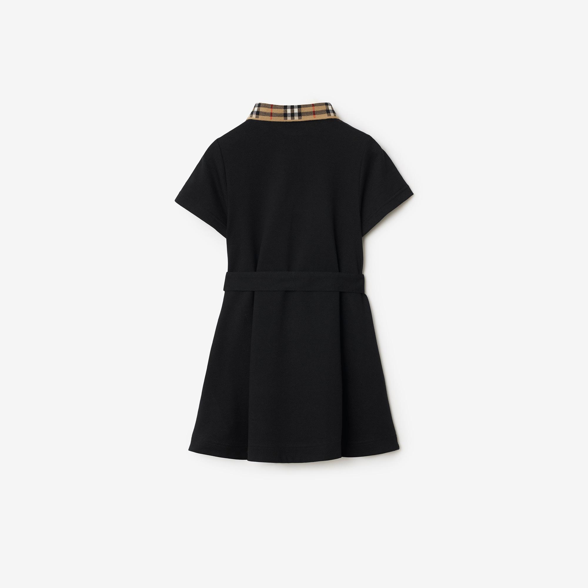 Burberry Astrid Collar Cotton Çocuk Siyah Elbise