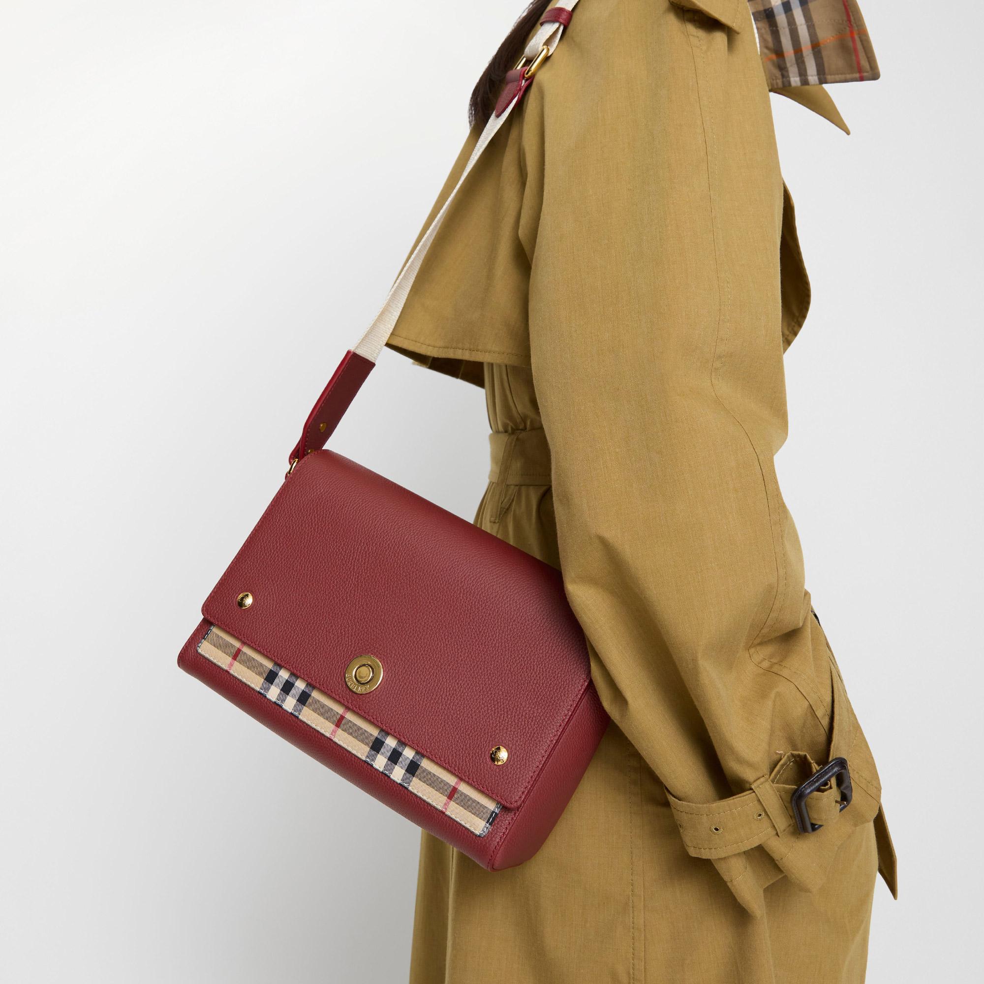 Burberry Note Kadın Bordo Omuz Çantası