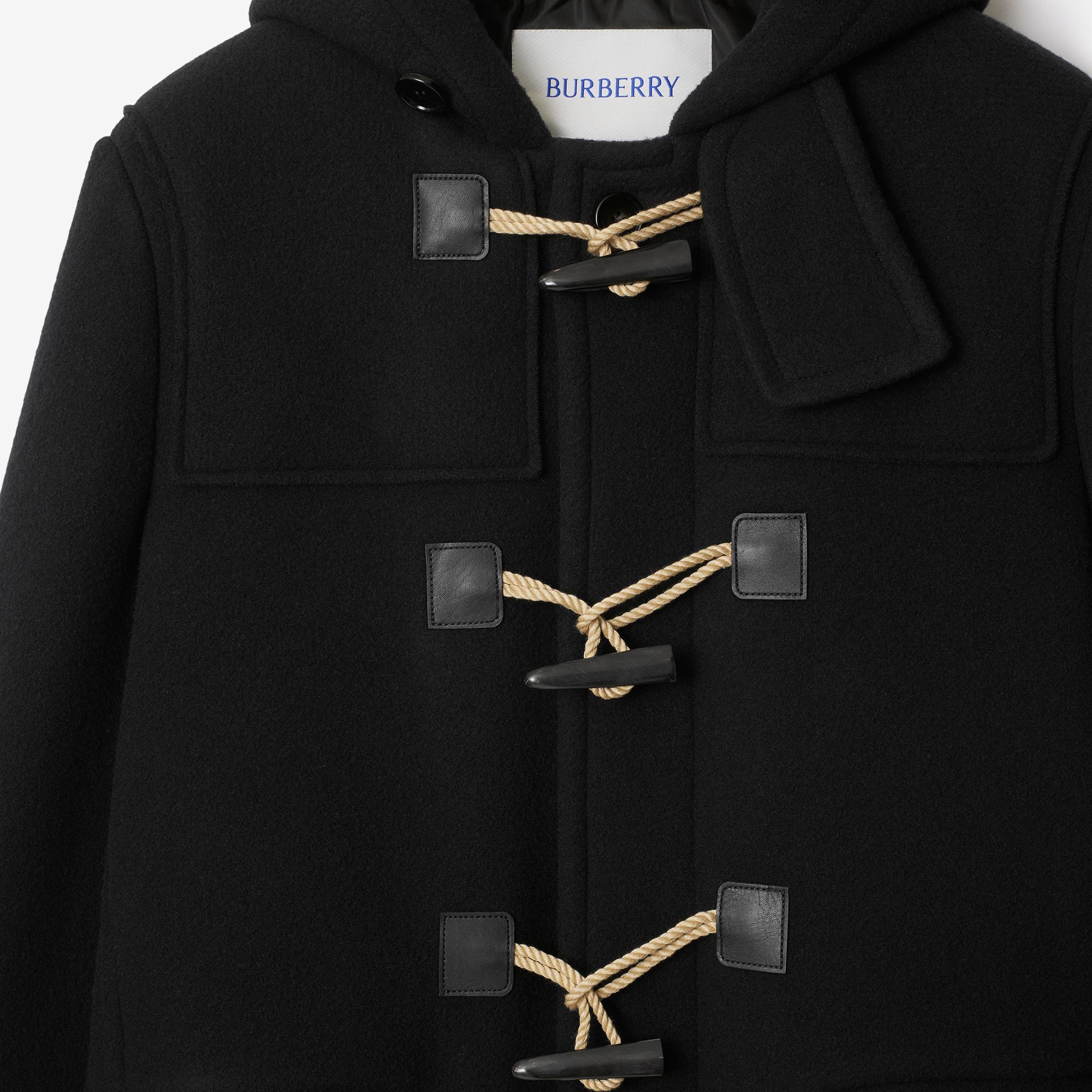 Burberry Giu Wool Duffle Erkek Siyah Palto
