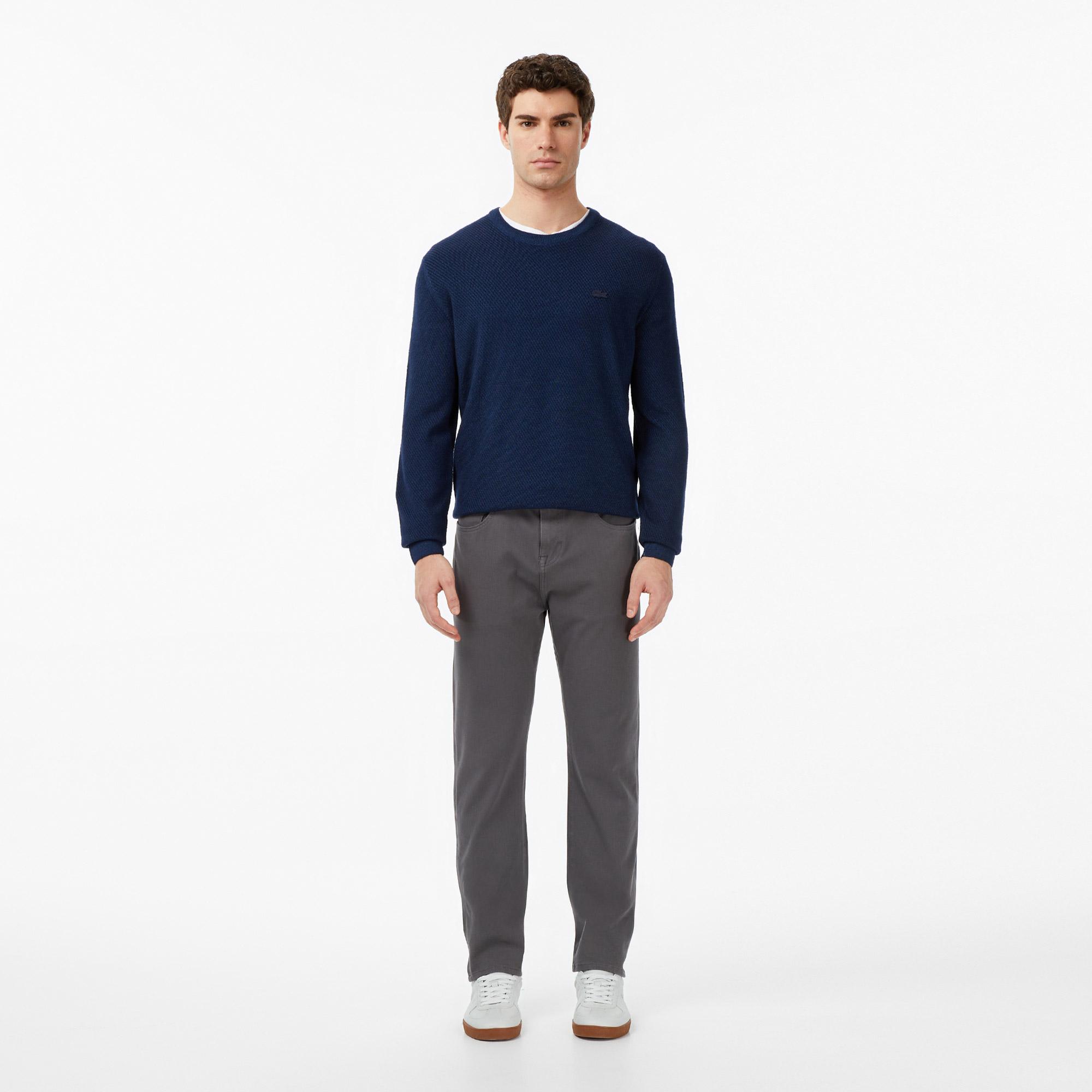 Lacoste Erkek Regular Fit Gri Jean Pantolon