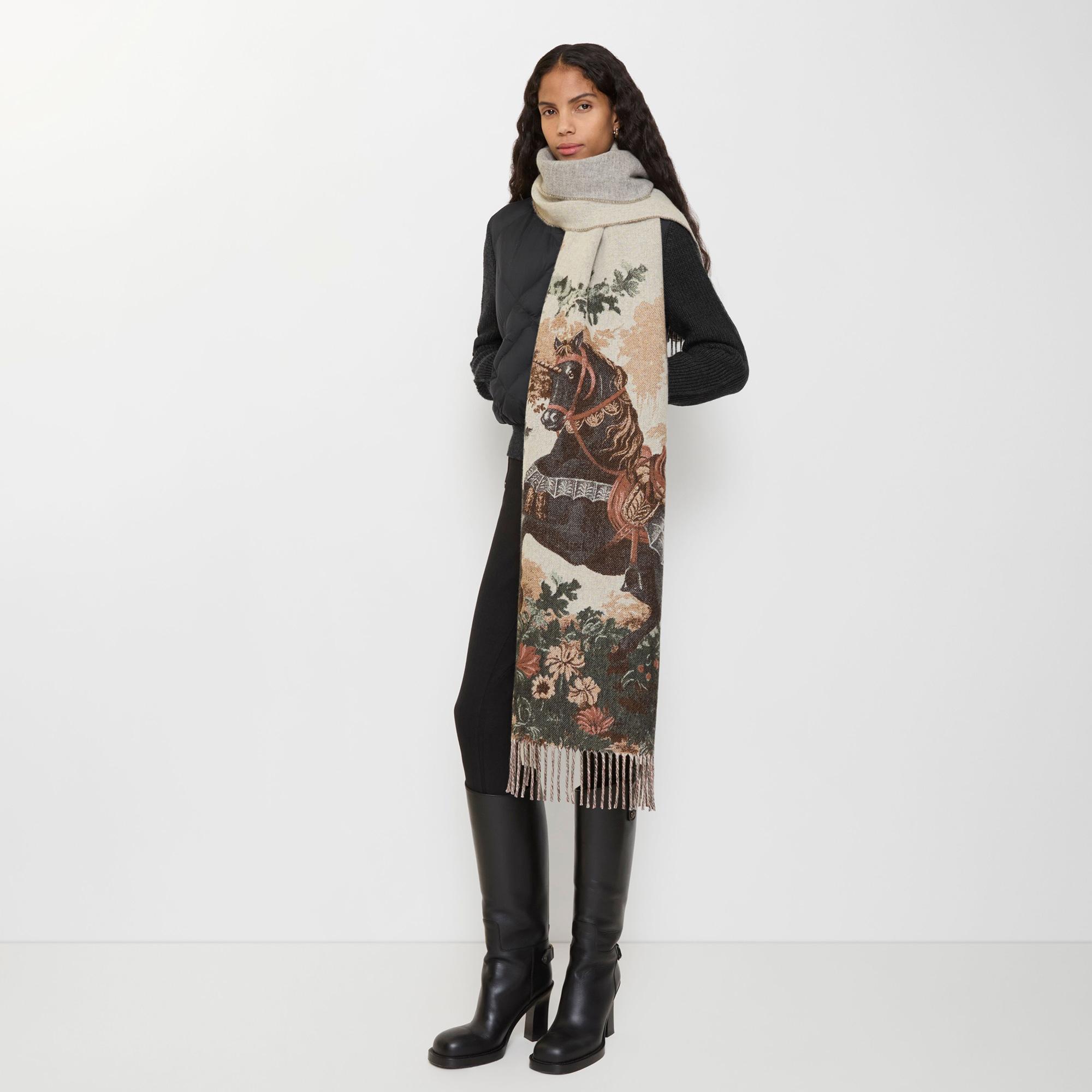 Burberry Ekd Stallıon Kadın Krem Atkı