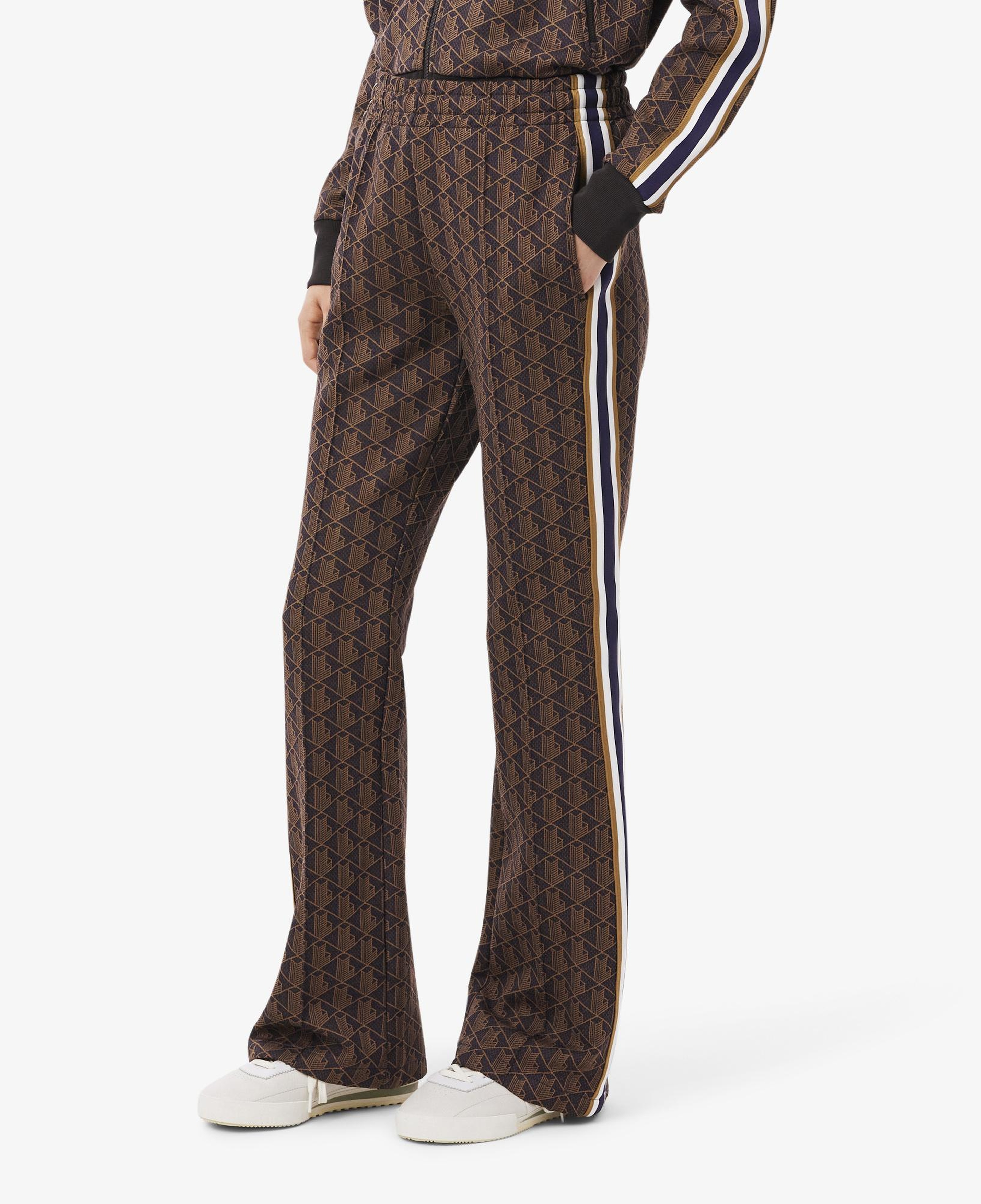 Lacoste Kadın Flare Fit Monogram Kahverengi Eşofman Altı