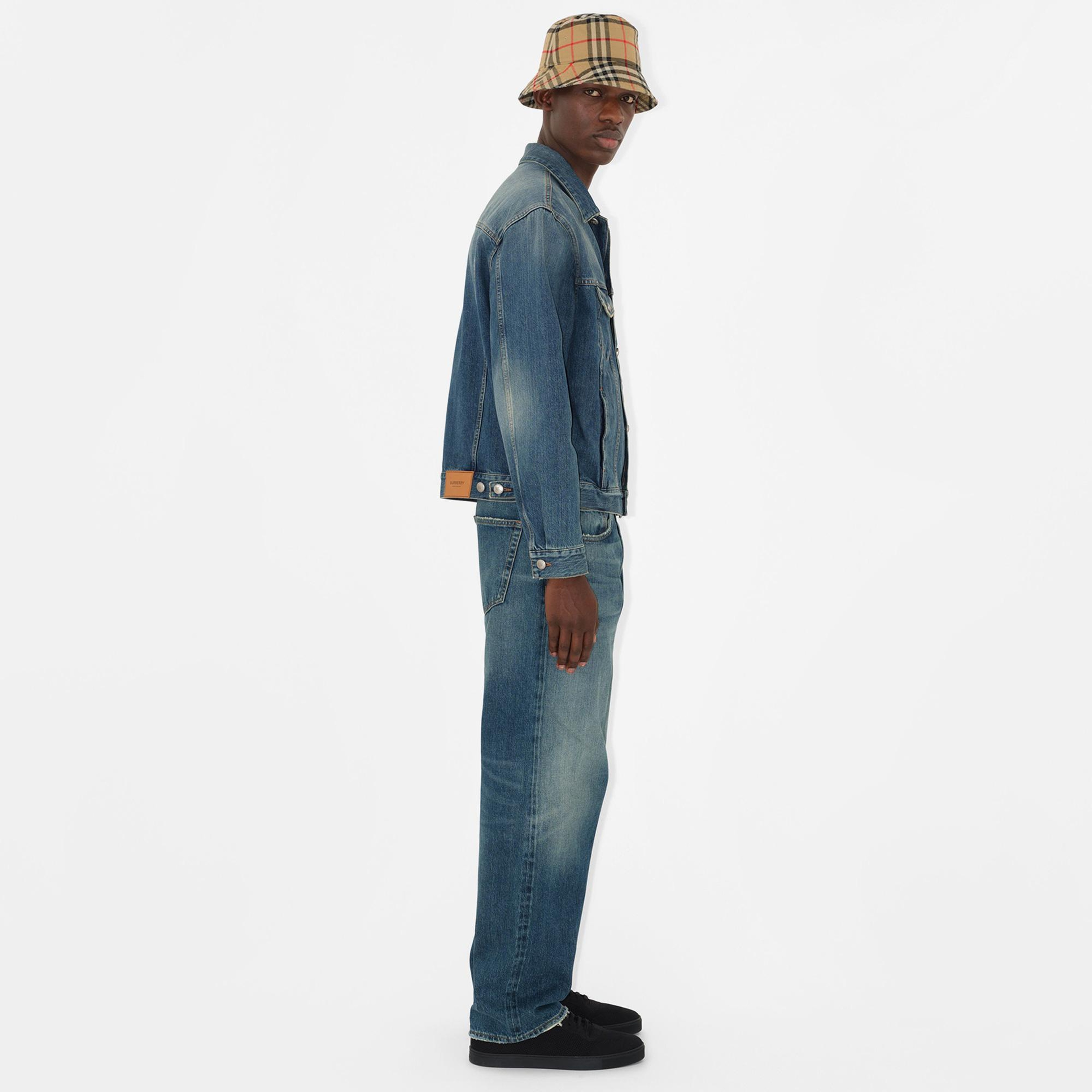 Burberry Check Pamuklu Bucket Unisex Bej Şapka