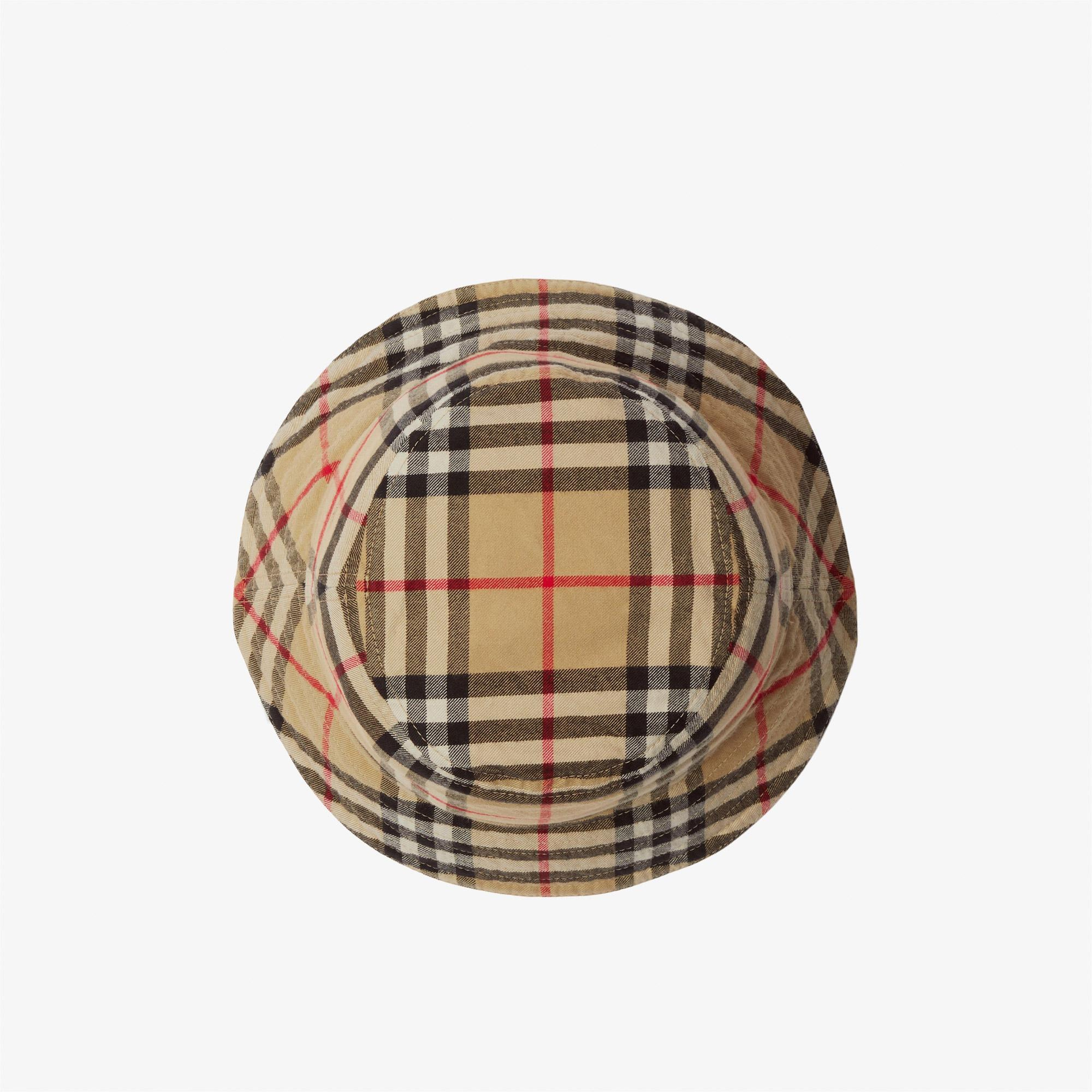 Burberry Check Pamuklu Bucket Unisex Bej Şapka