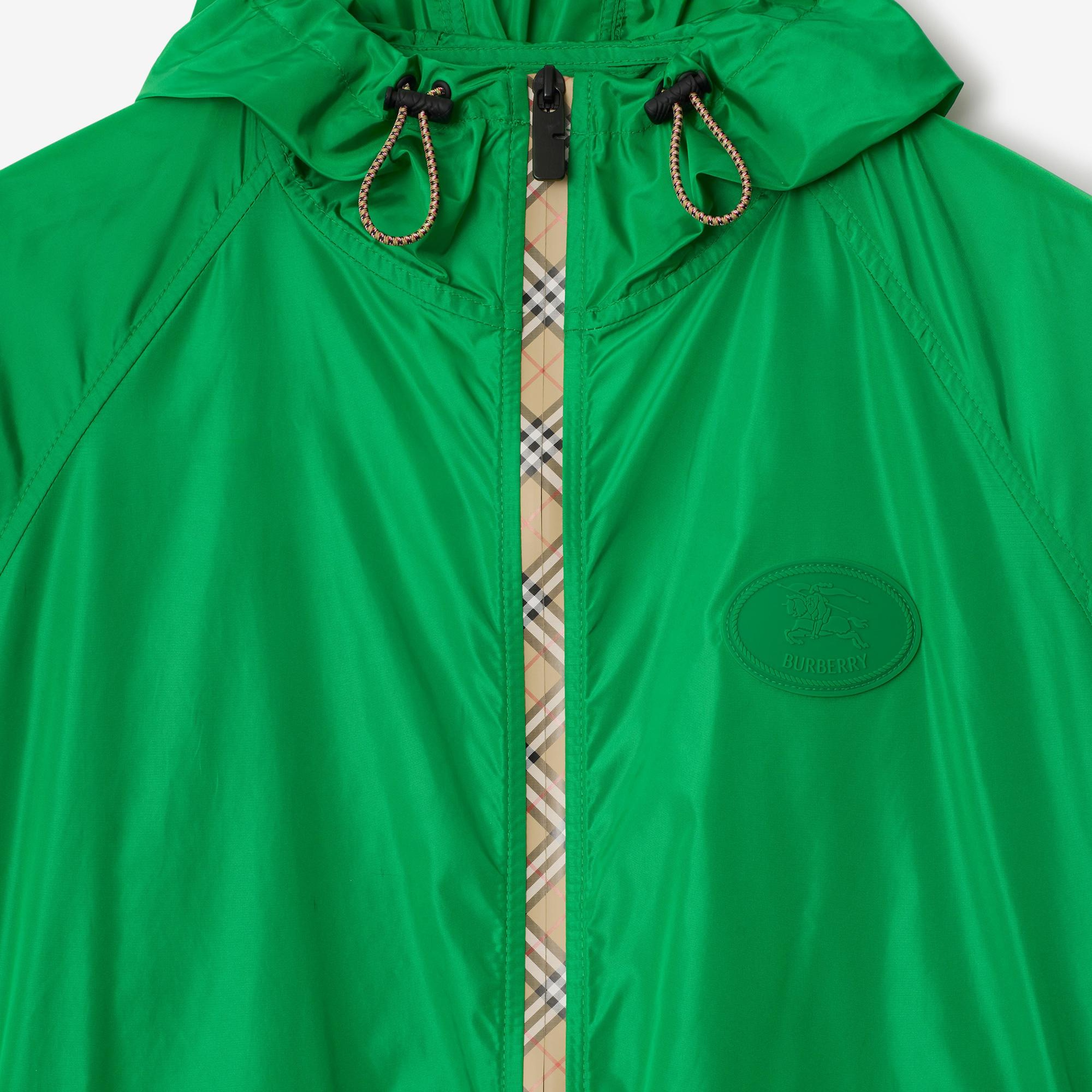 Burberry Check Trim Nylon Hooded Erkek Yeşil Mont