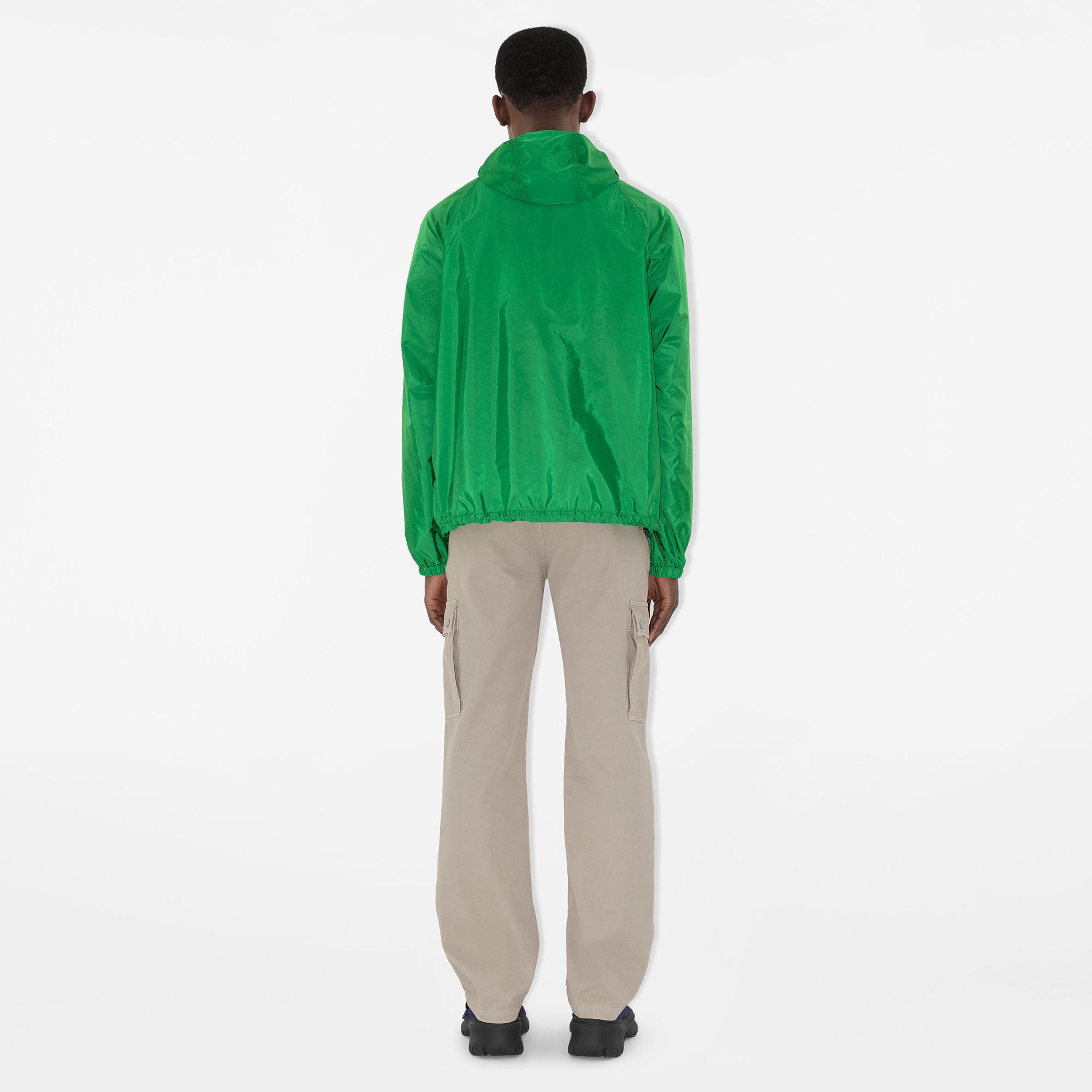 Burberry Check Trim Nylon Hooded Erkek Yeşil Mont