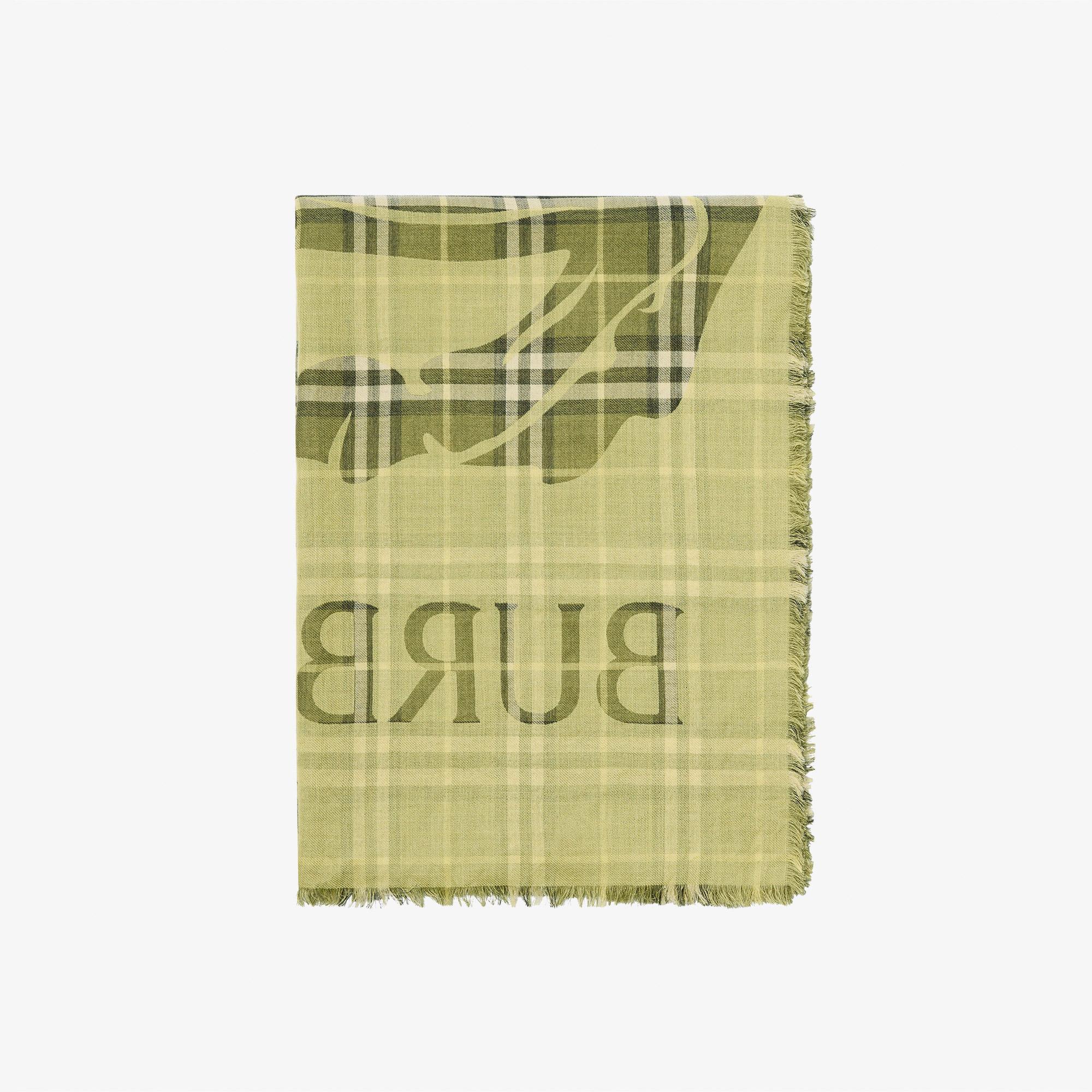 Burberry 200X70 Ekd Check Kadın Yeşil Atkı