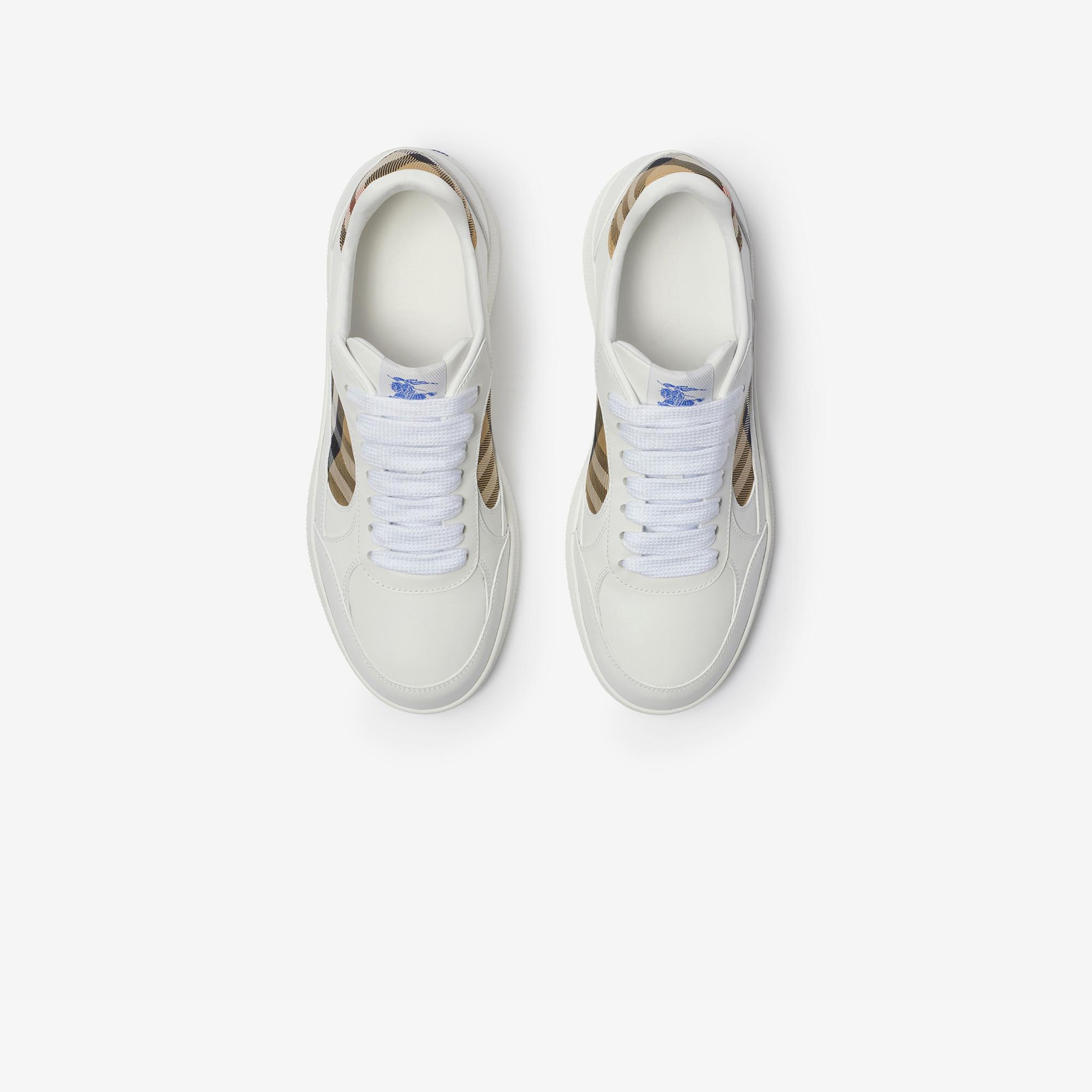 Burberry Mix Leather And Terrace Erkek Beyaz Sneaker