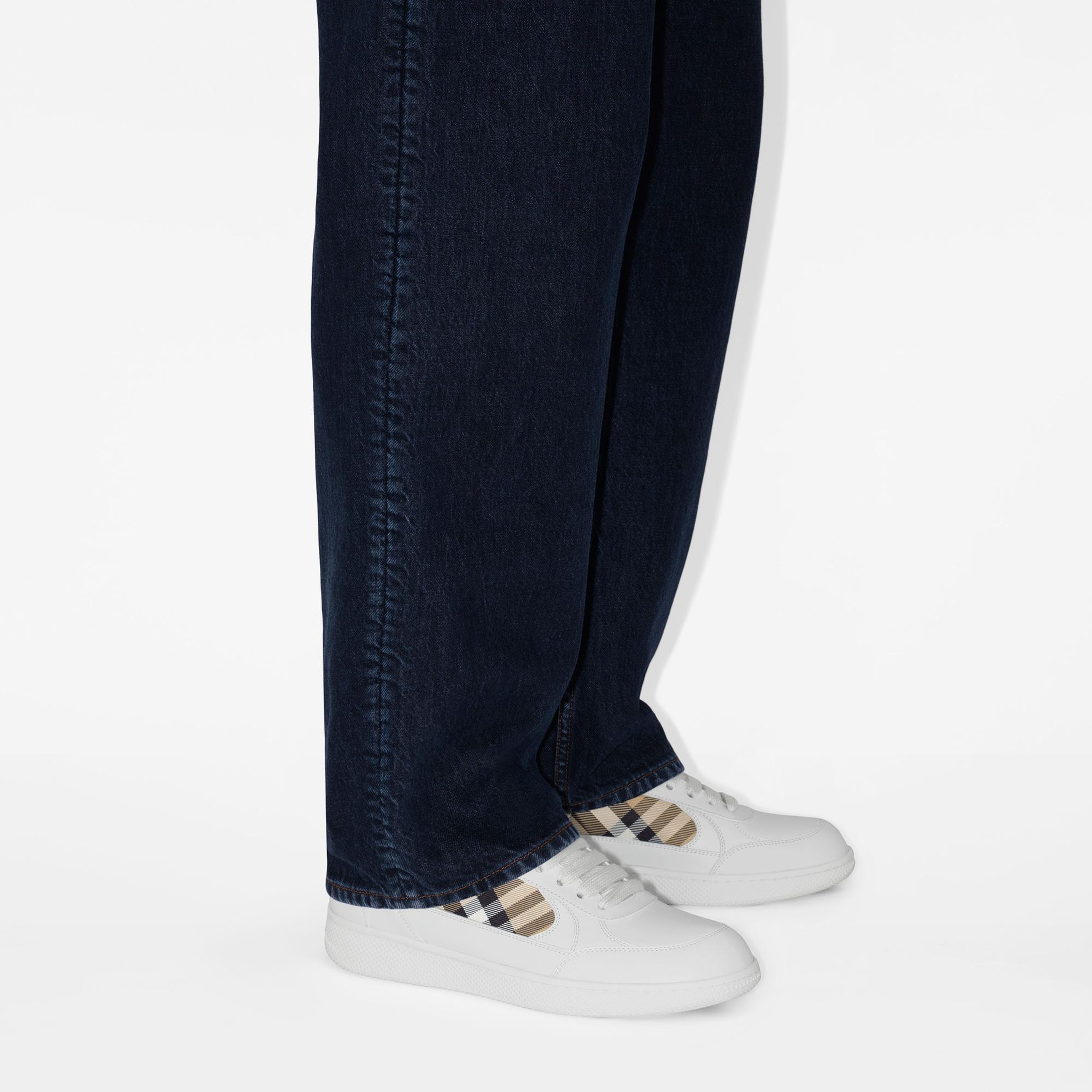 Burberry Mix Leather And Terrace Erkek Beyaz Sneaker