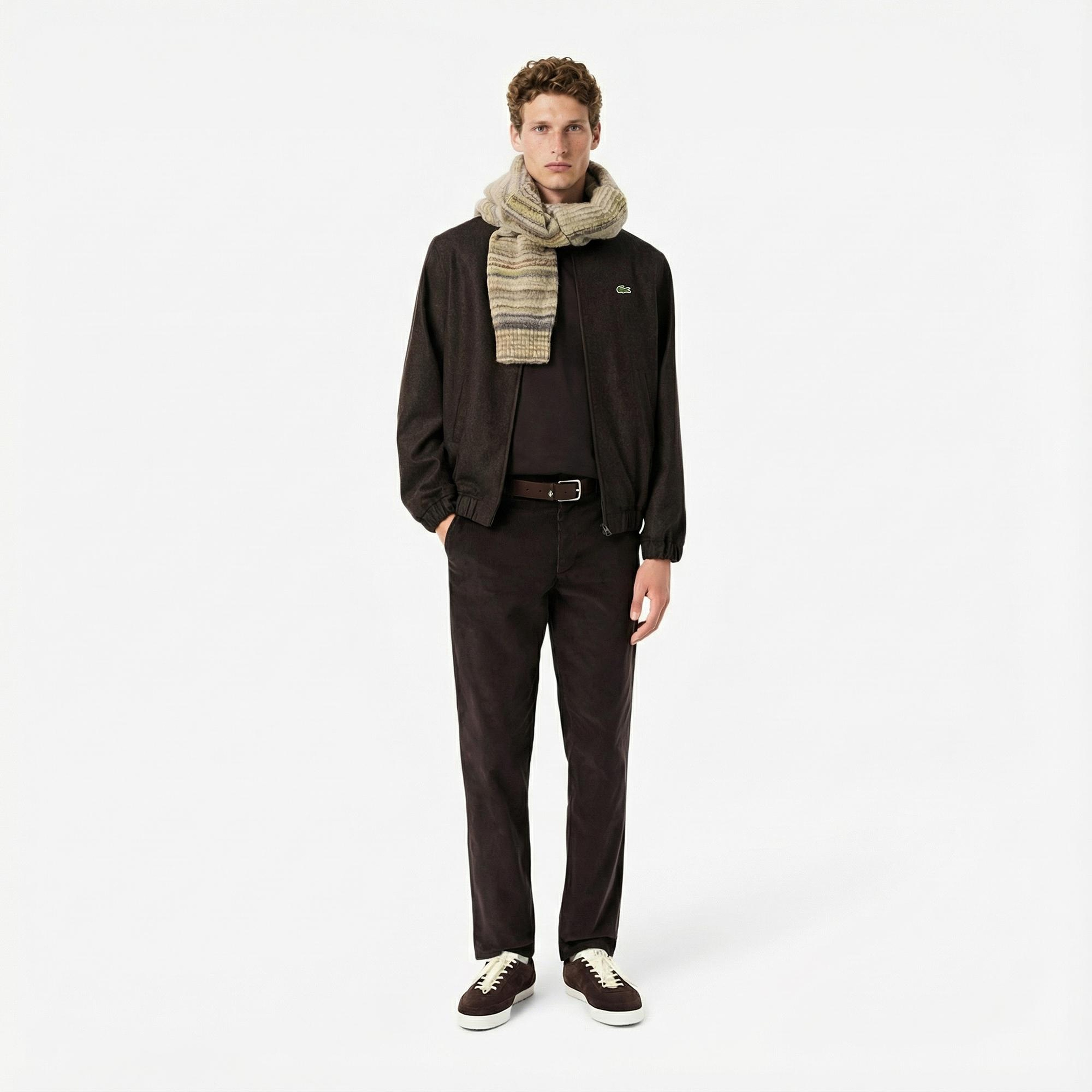 Lacoste Erkek Classic Fit Bisiklet Yaka Kahverengi T-Shirt