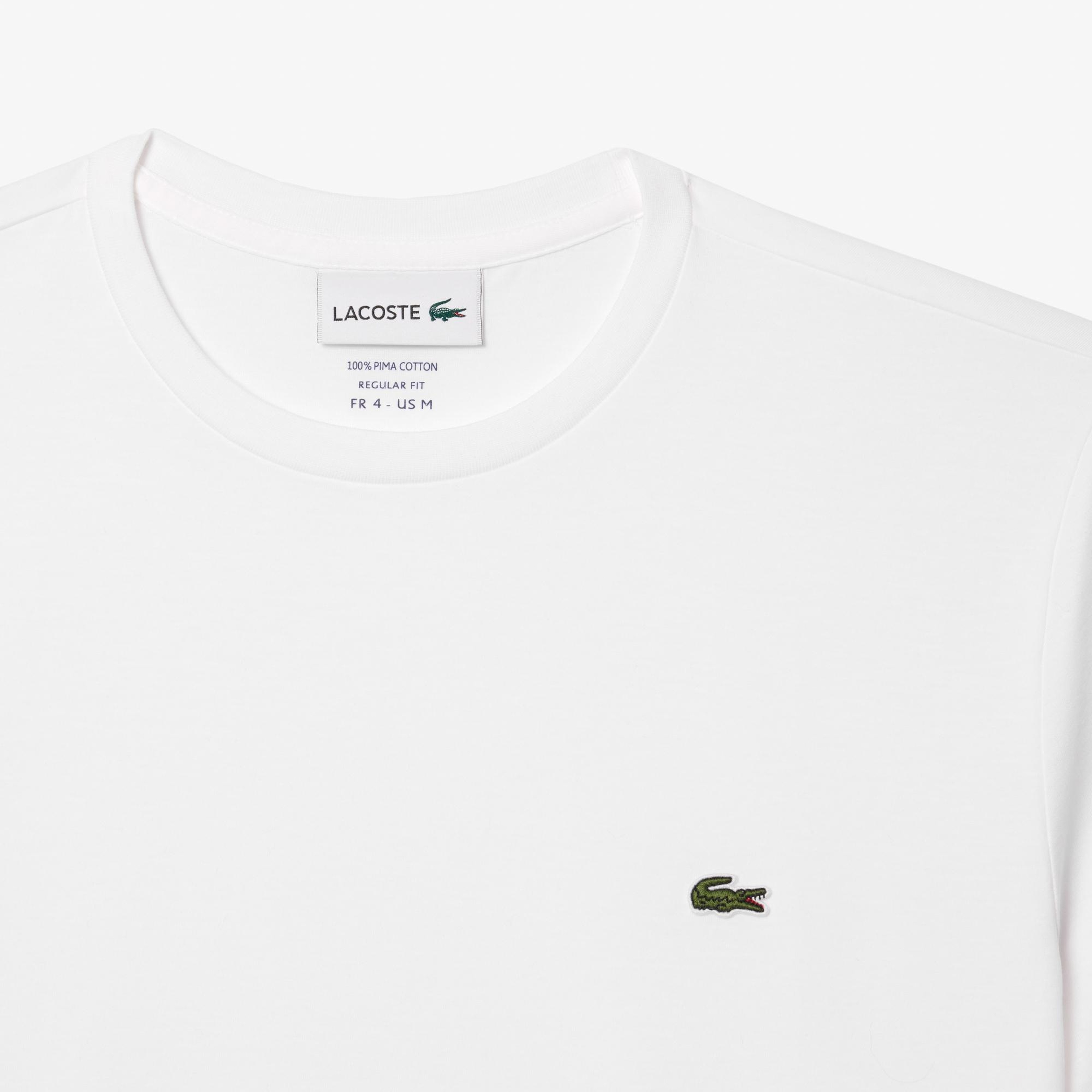 Lacoste Erkek Regular Fit Bisiklet Yaka Beyaz T-Shirt