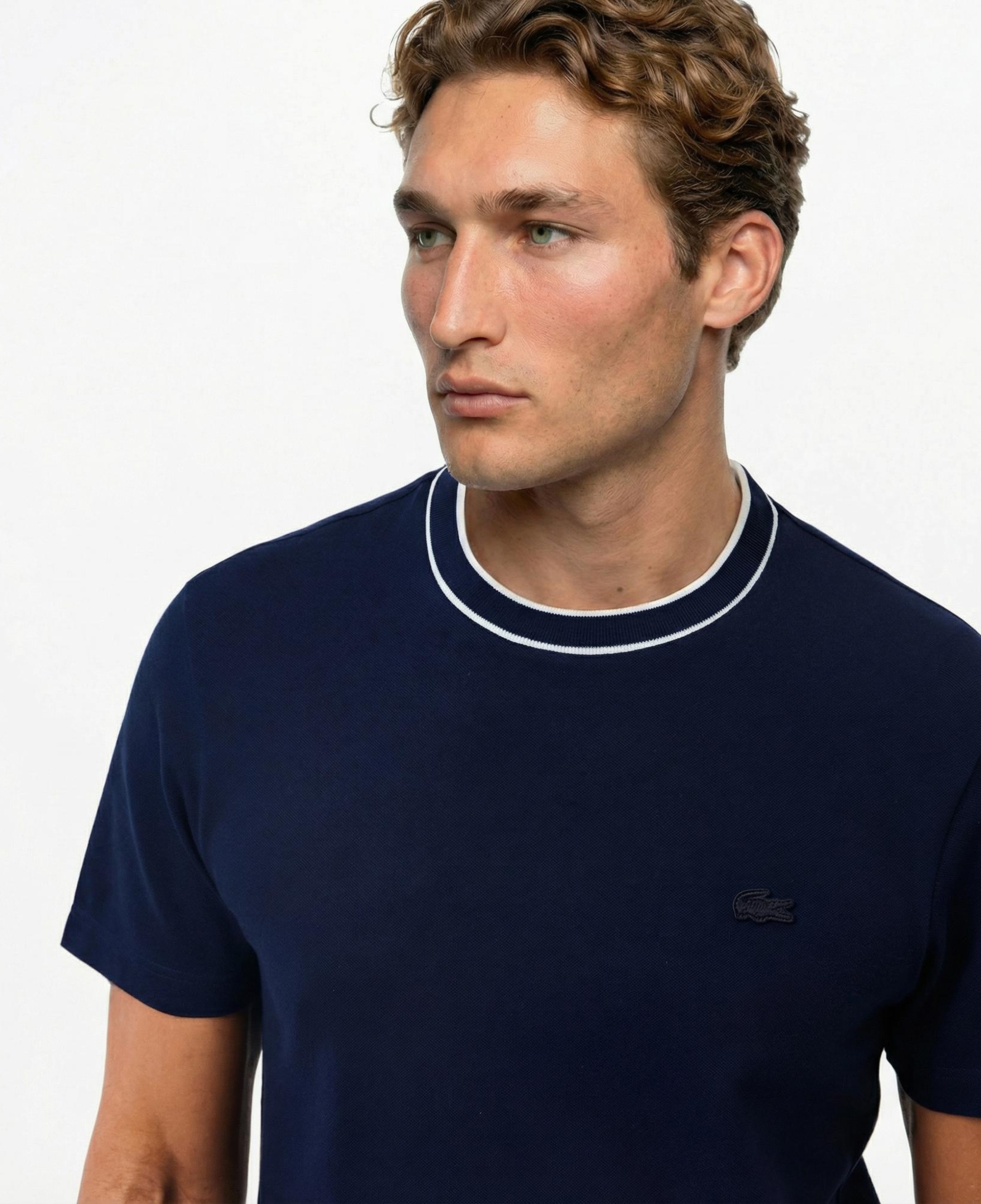 Lacoste Erkek Regular Fit Bisiklet Yaka Lacivert T-Shirt