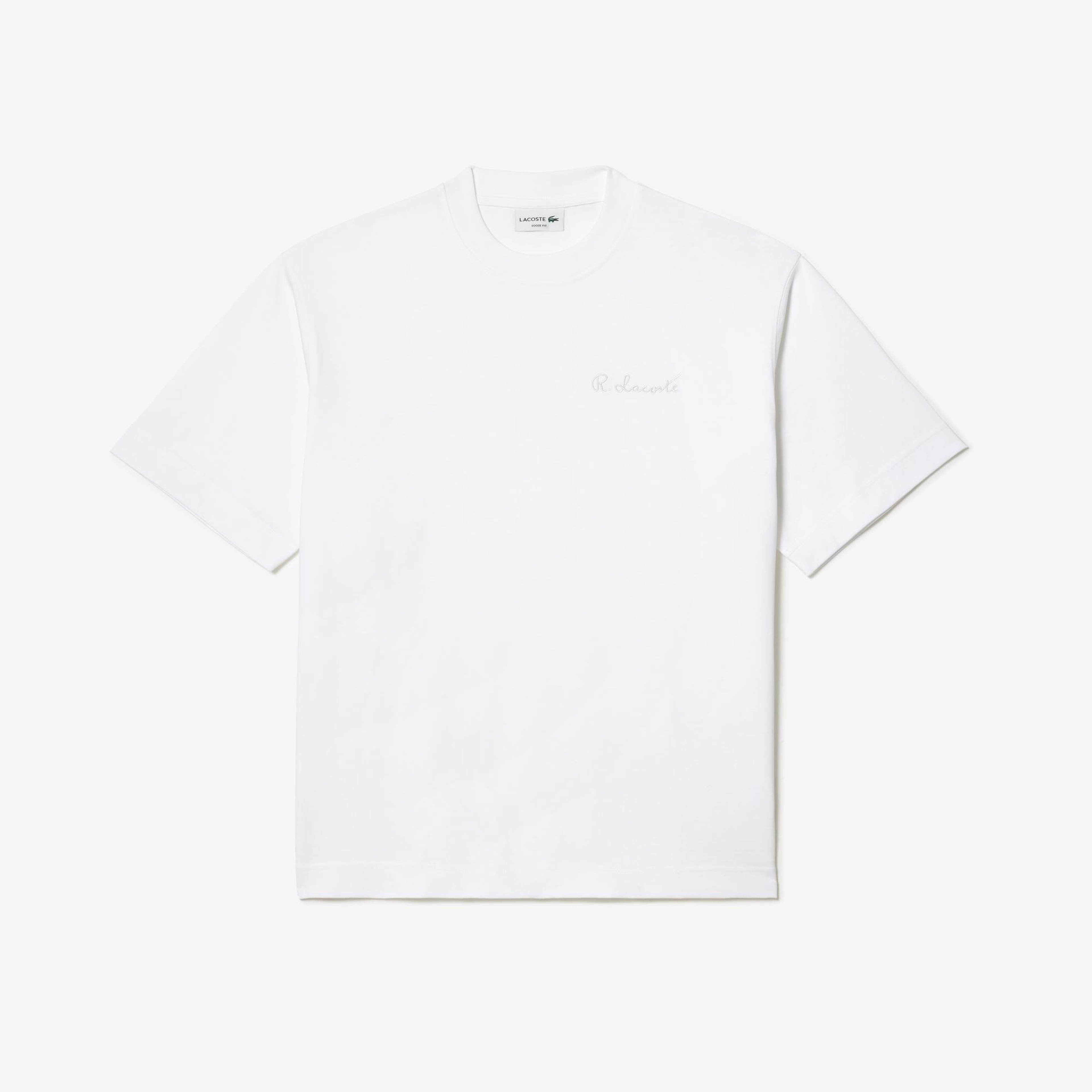 Lacoste Erkek Oversize Fit Bisiklet Yaka Beyaz T-Shirt