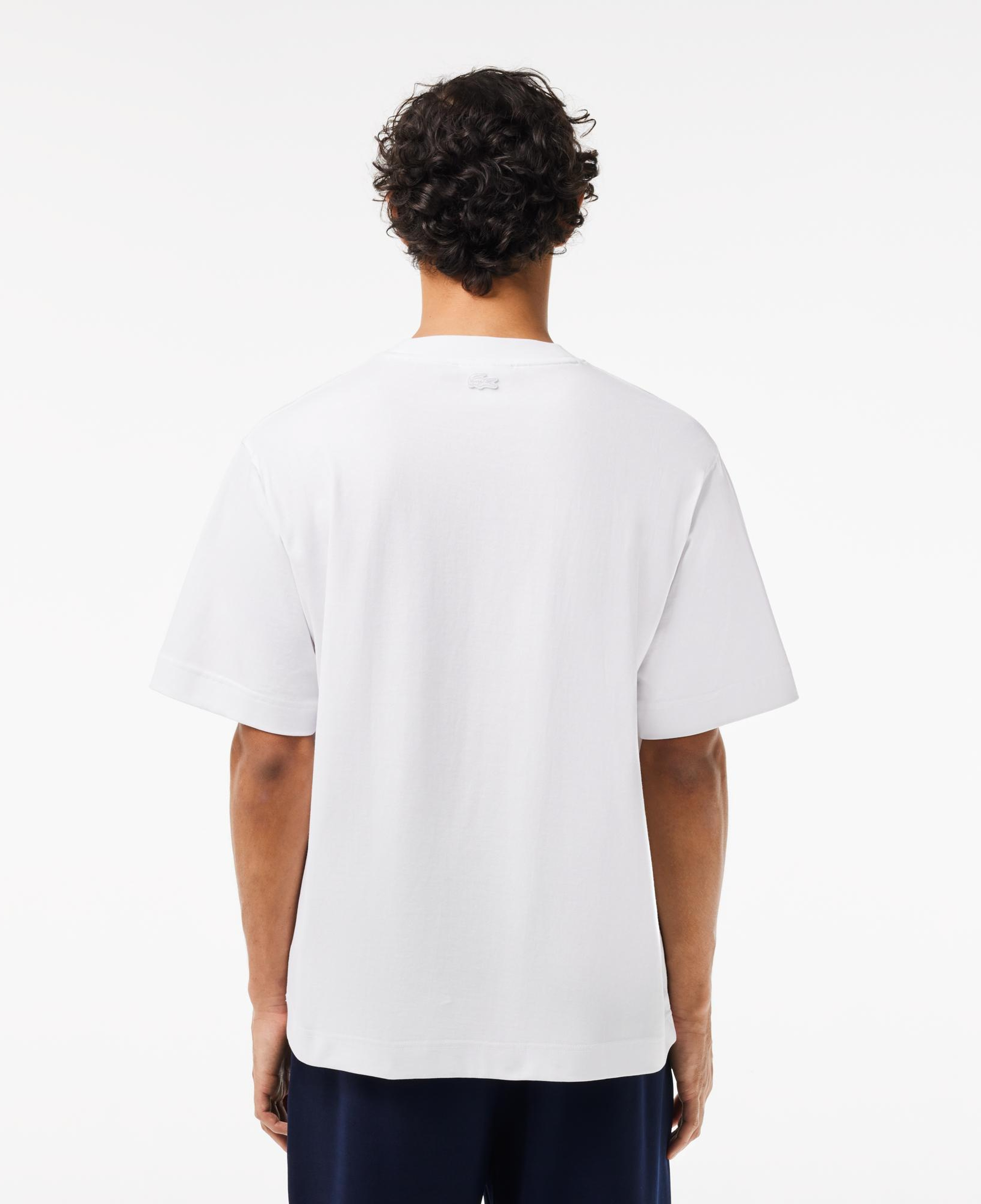 Lacoste Erkek Oversize Fit Bisiklet Yaka Beyaz T-Shirt