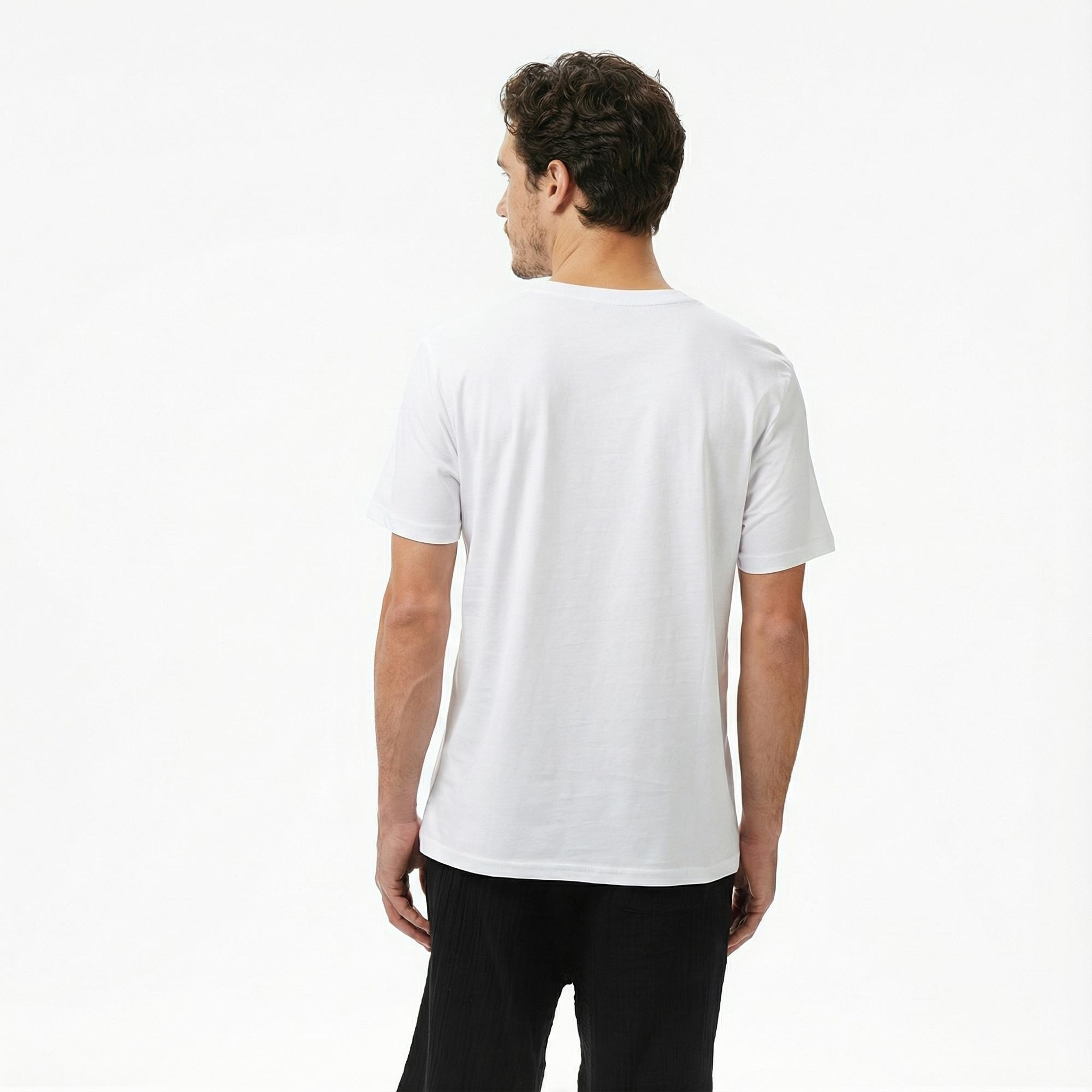 Ucla Bass Erkek Beyaz Bisiklet Yaka T-shirt