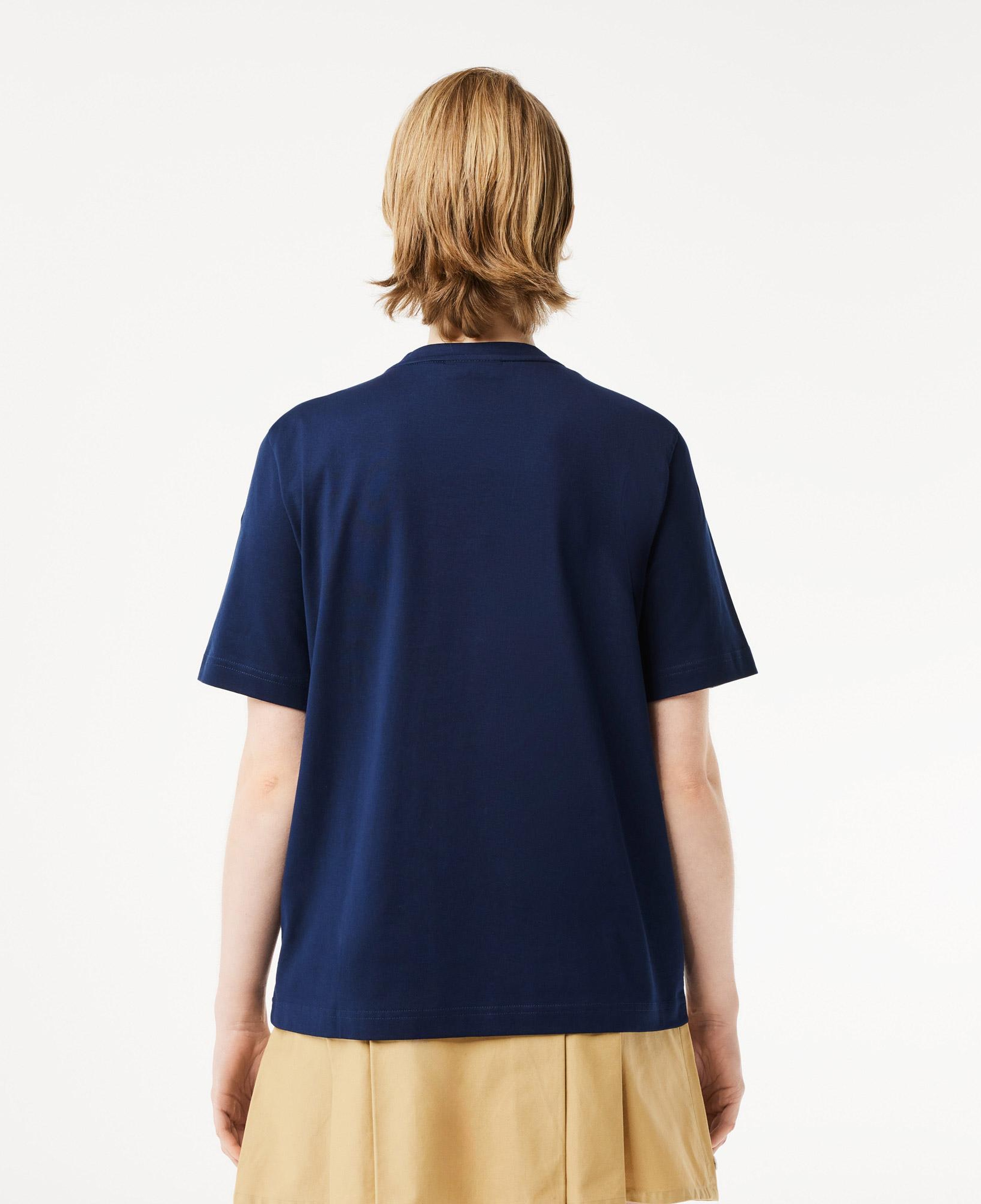 Lacoste Kadın Relaxed Fit V Yaka Lacivert T-Shirt