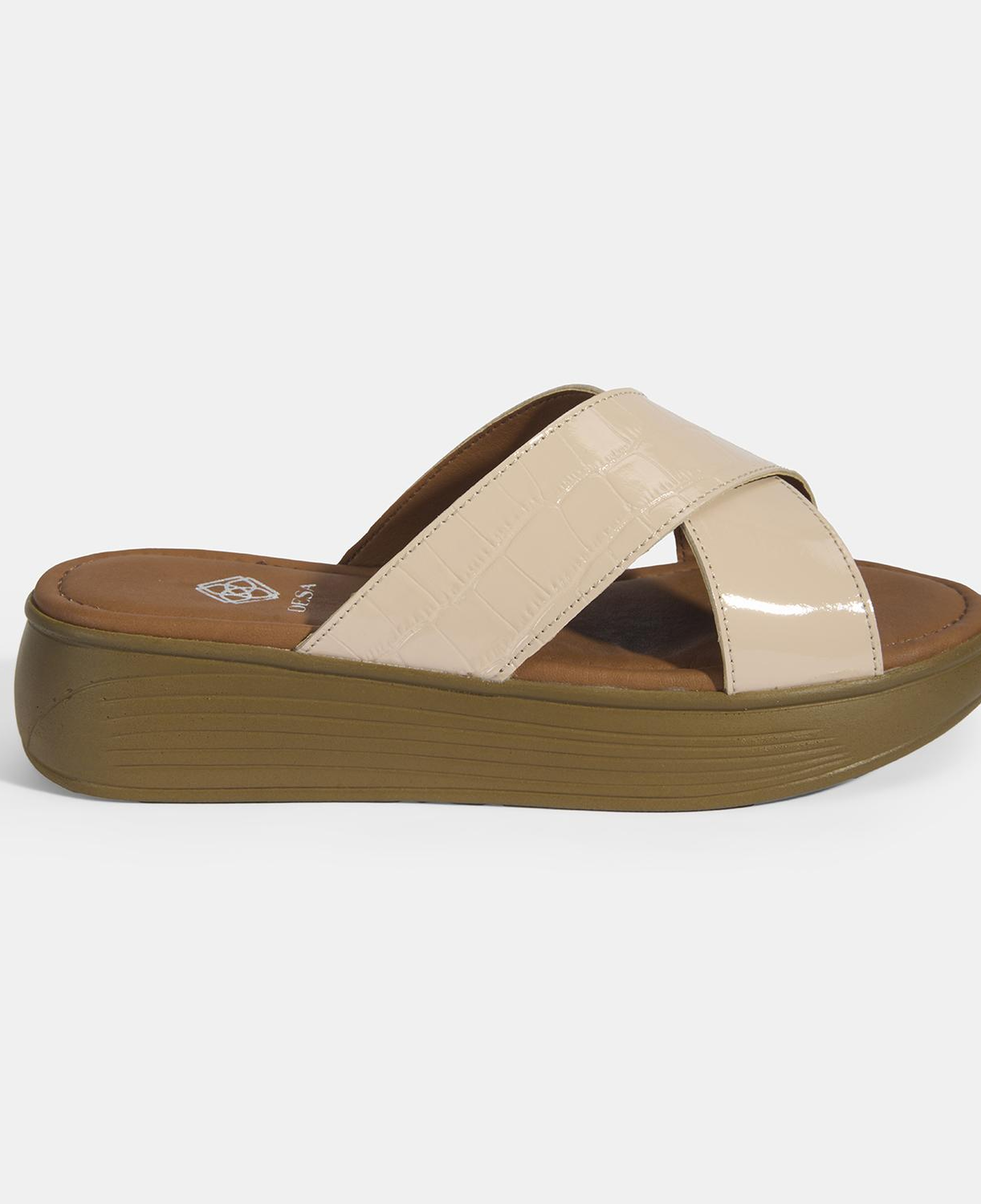 Kadın Pudra Dolgu Topuklu Deri Terlik