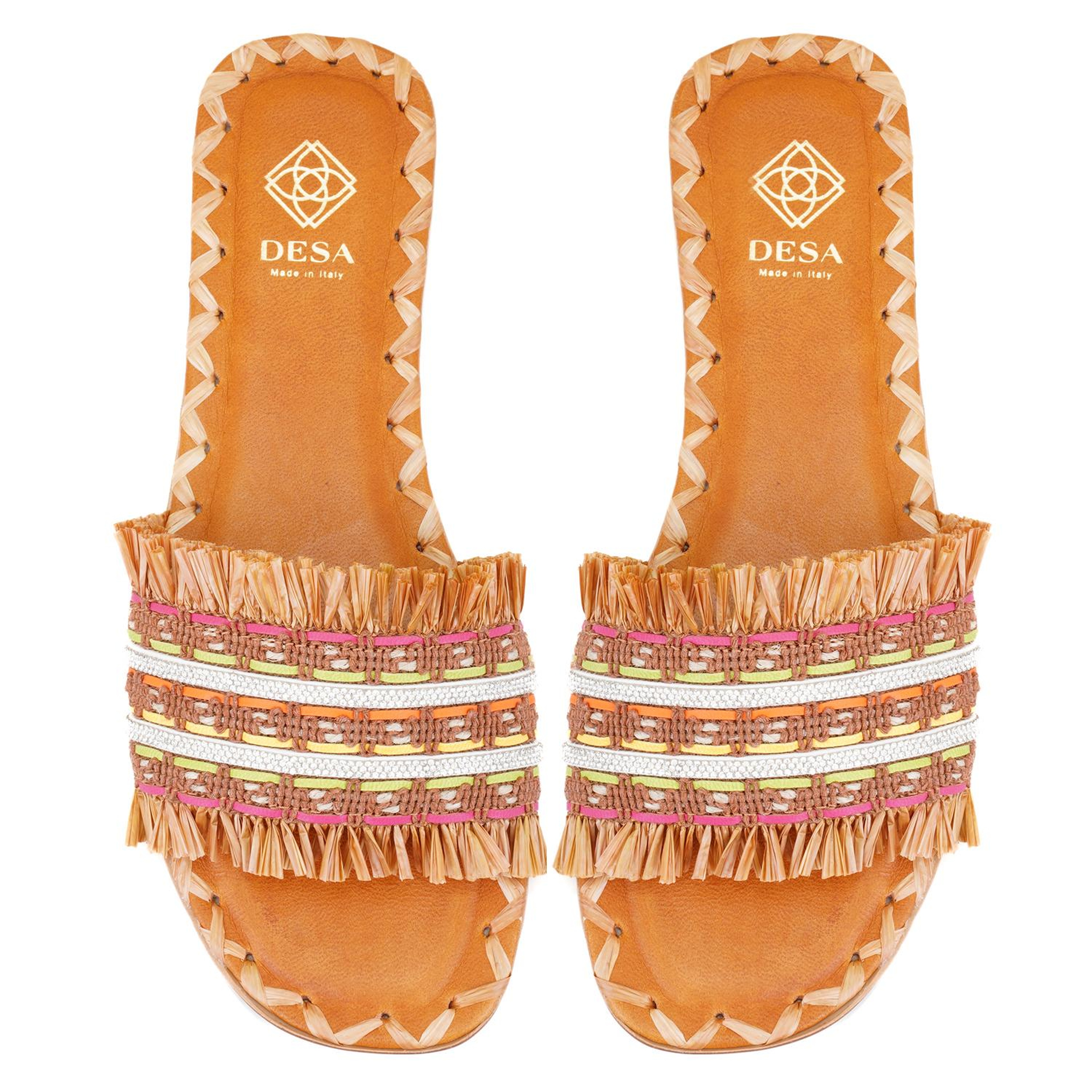 Kadın Kahve Hasır Örgülü Terlik