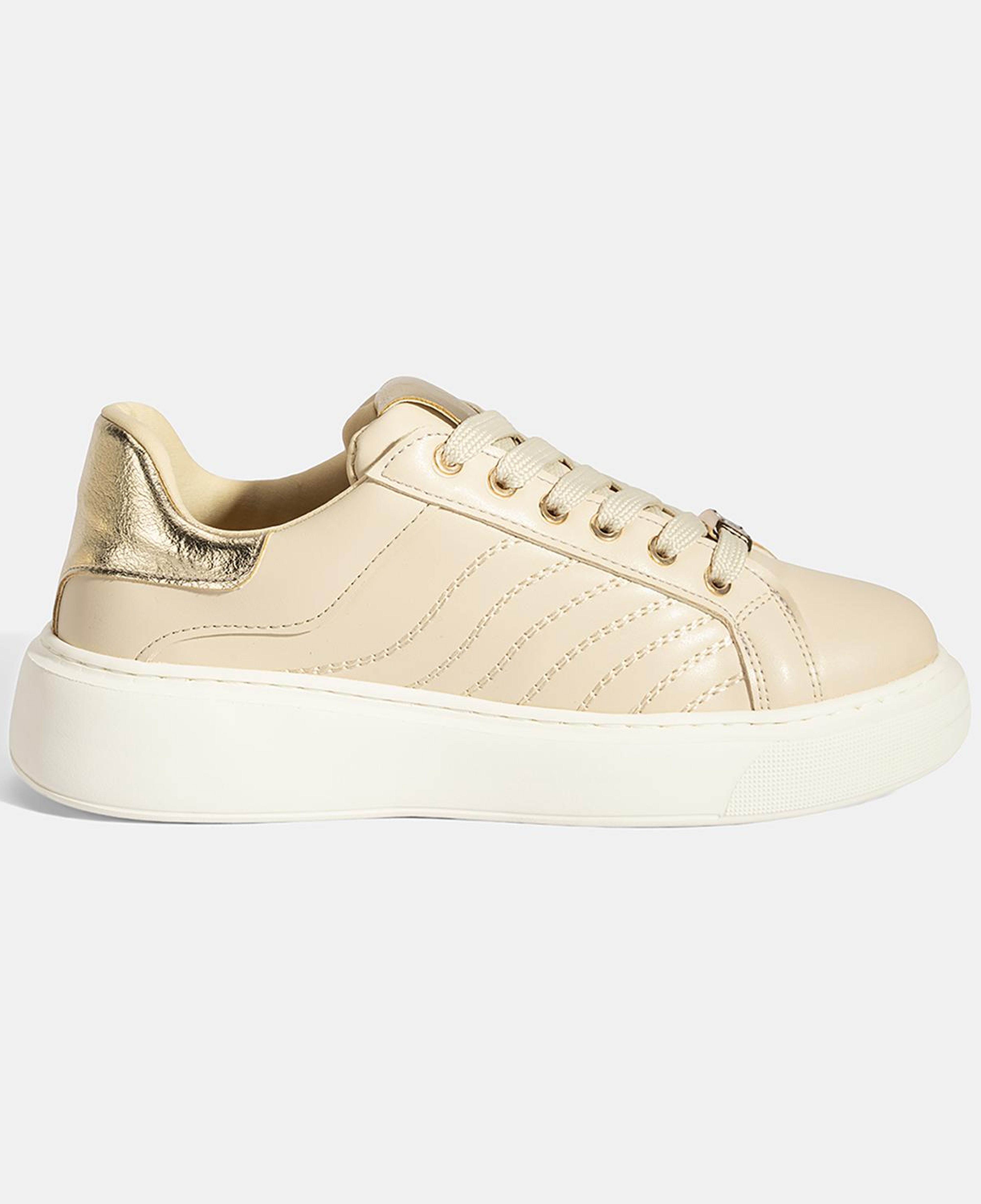 Kadın Bej Bağcıklı Spor Ayakkabı