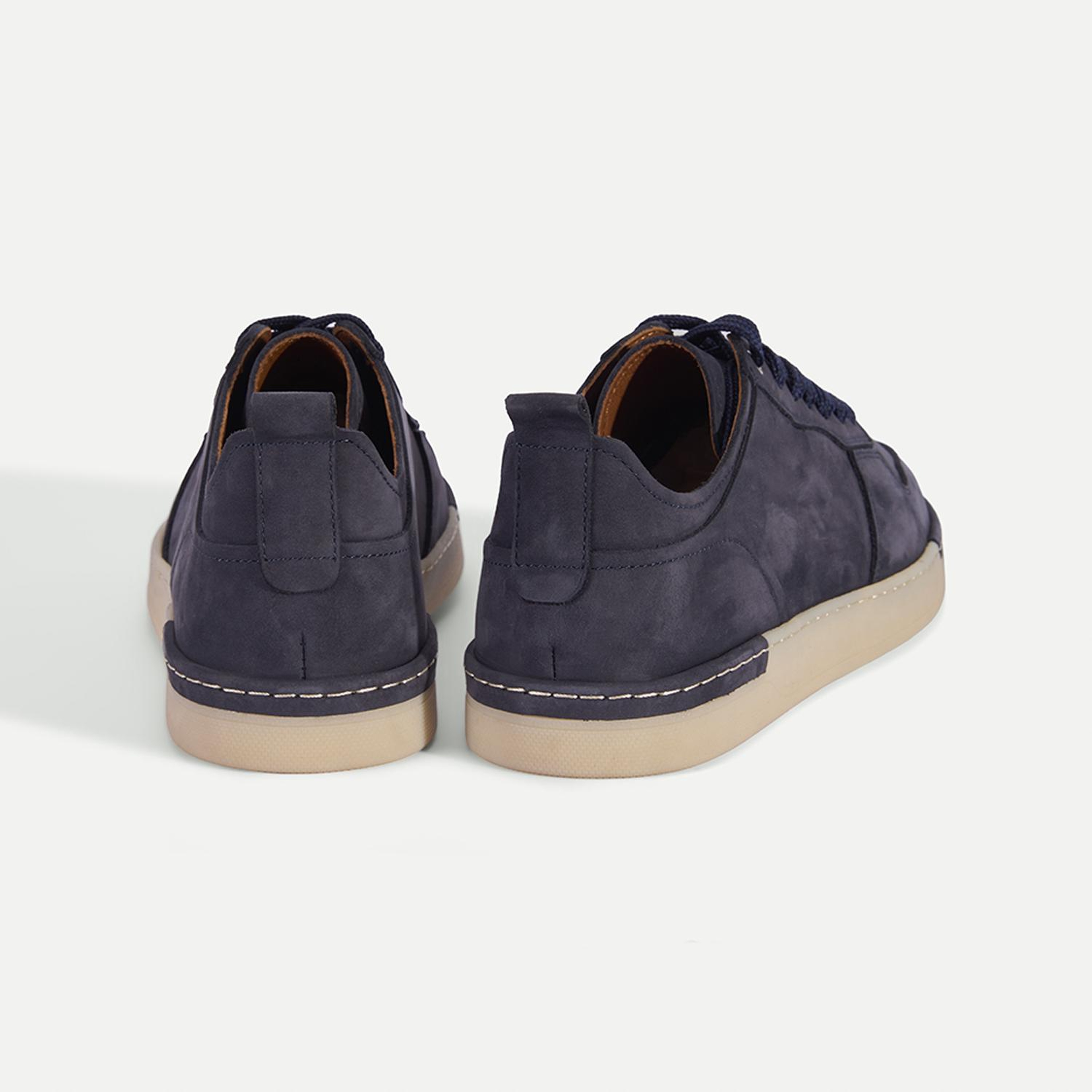 Erkek Lacivert Bağcıklı Nubuk Deri Spor Ayakkabı