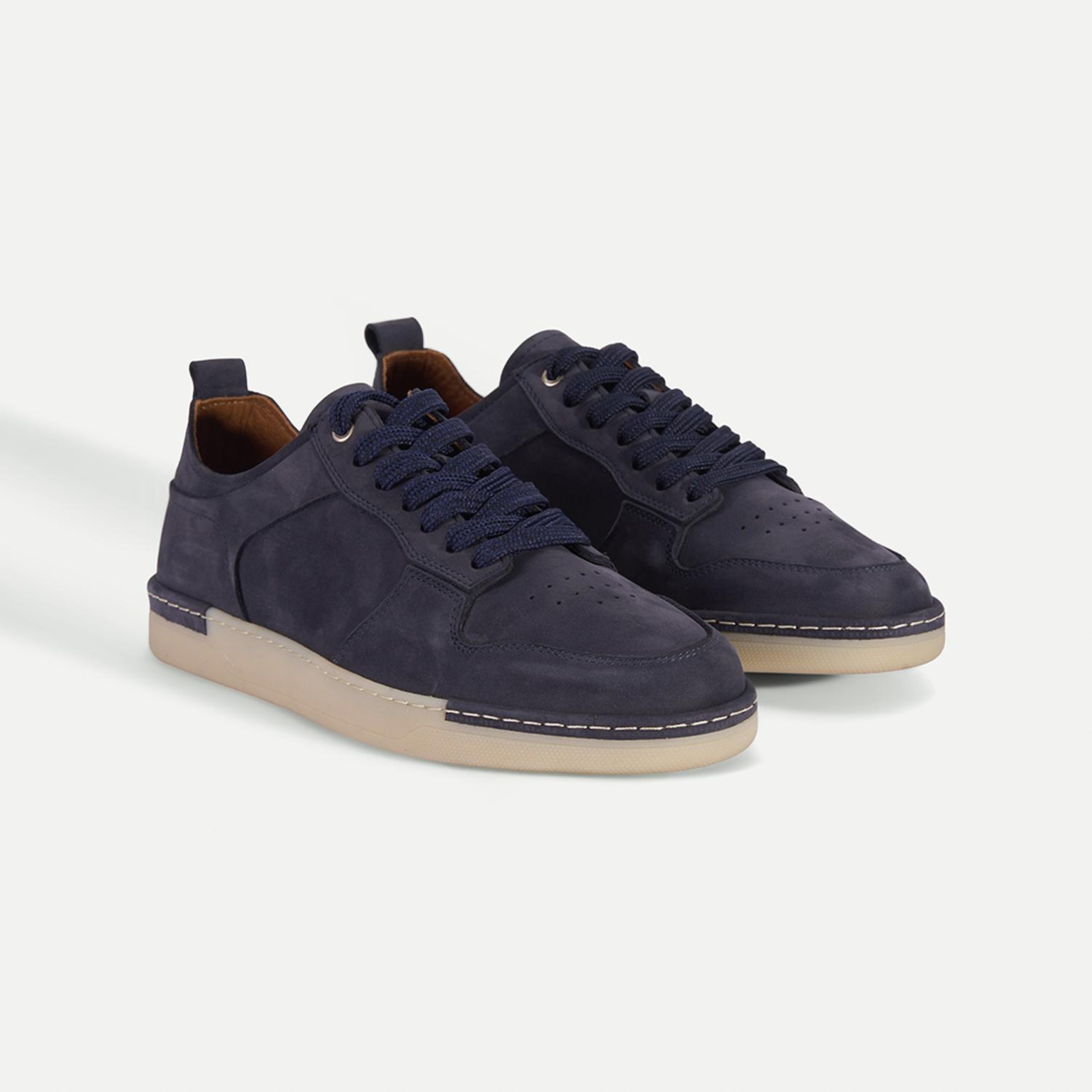 Erkek Lacivert Bağcıklı Nubuk Deri Spor Ayakkabı