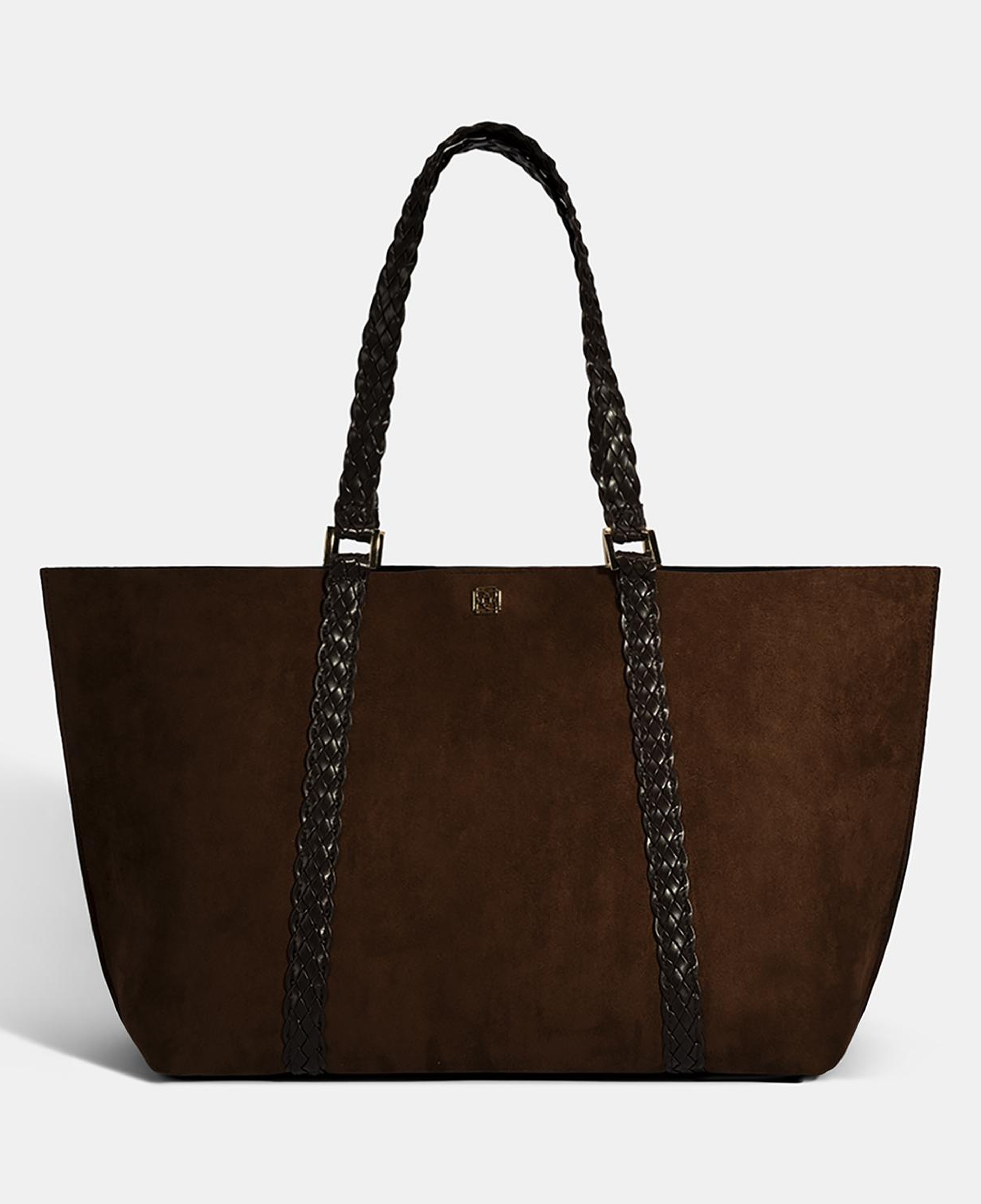 Kadın Kahve Örgü Desenli Omuz Çantası