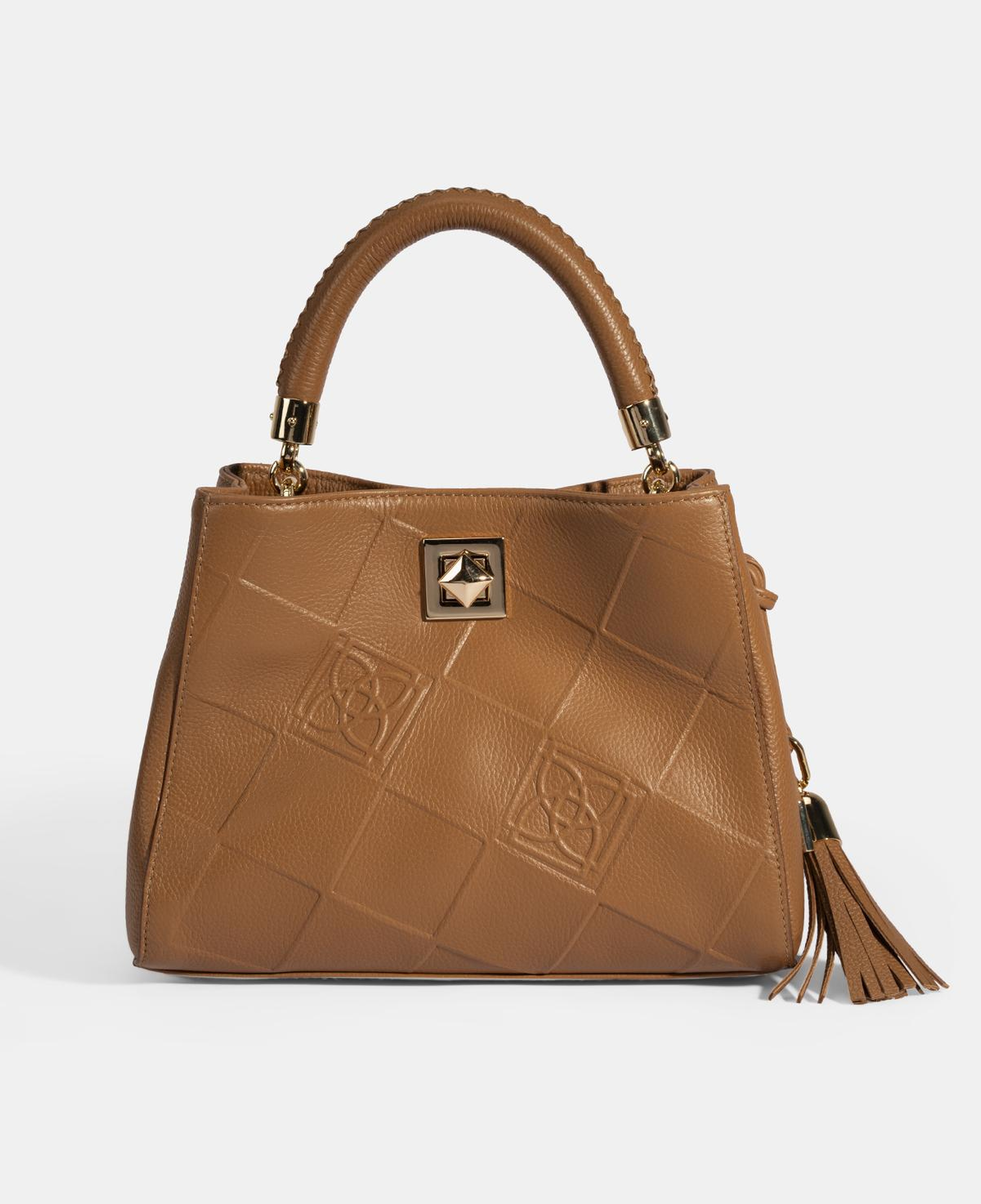 Kadın Kahve Püskül Aksesuarlı Deri El Çantası