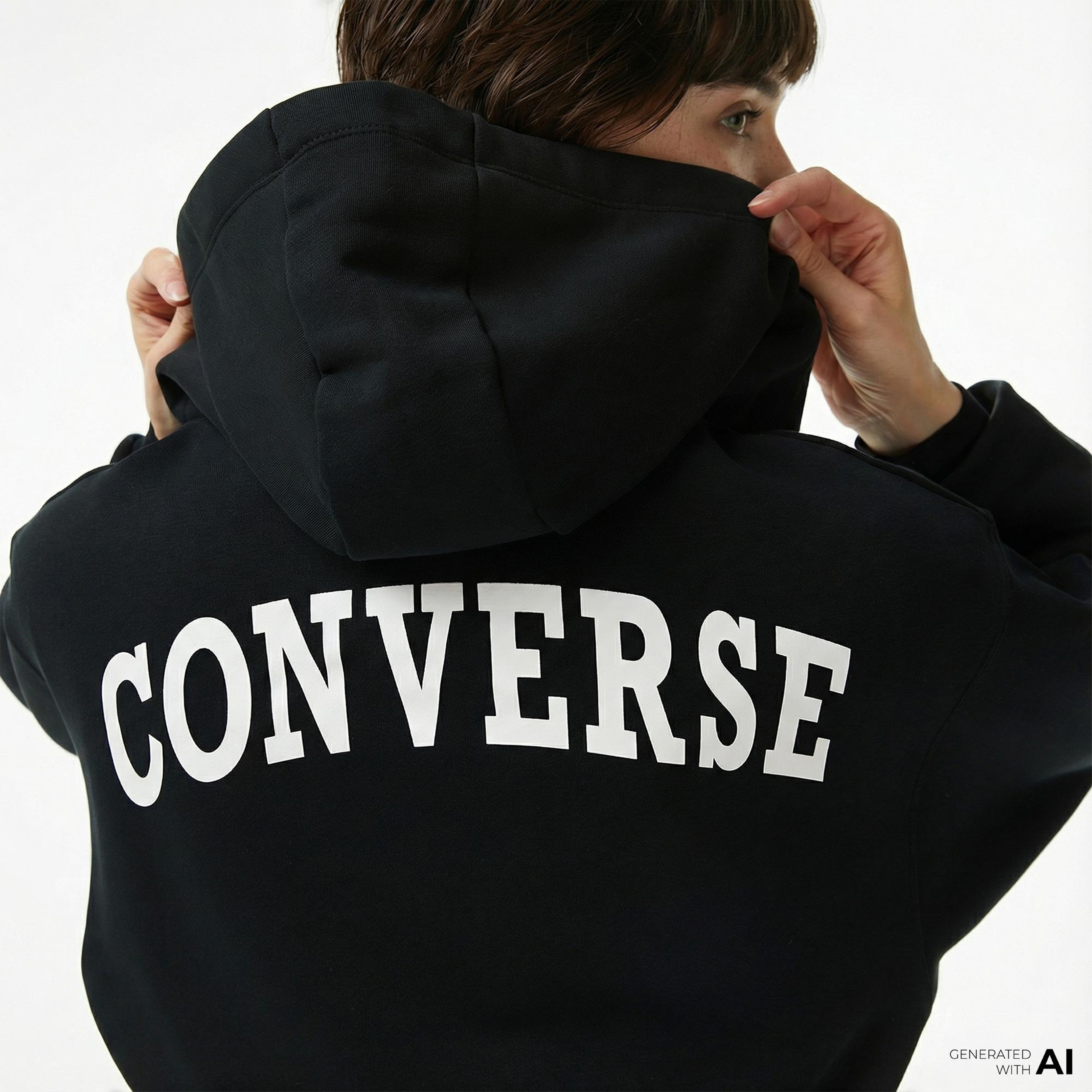 Converse Kadın Siyah Hoodie