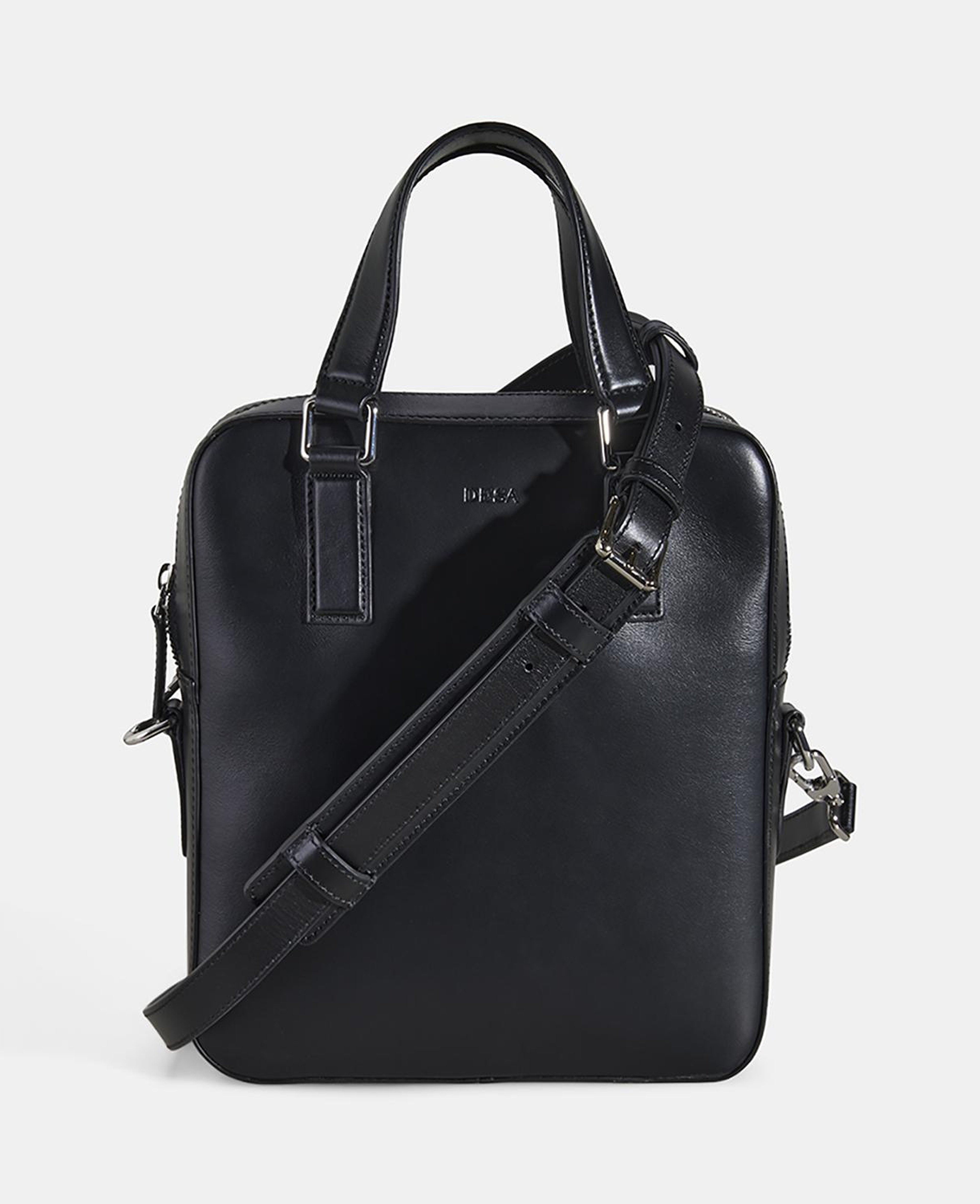 Erkek Siyah Deri Postacı Çantası