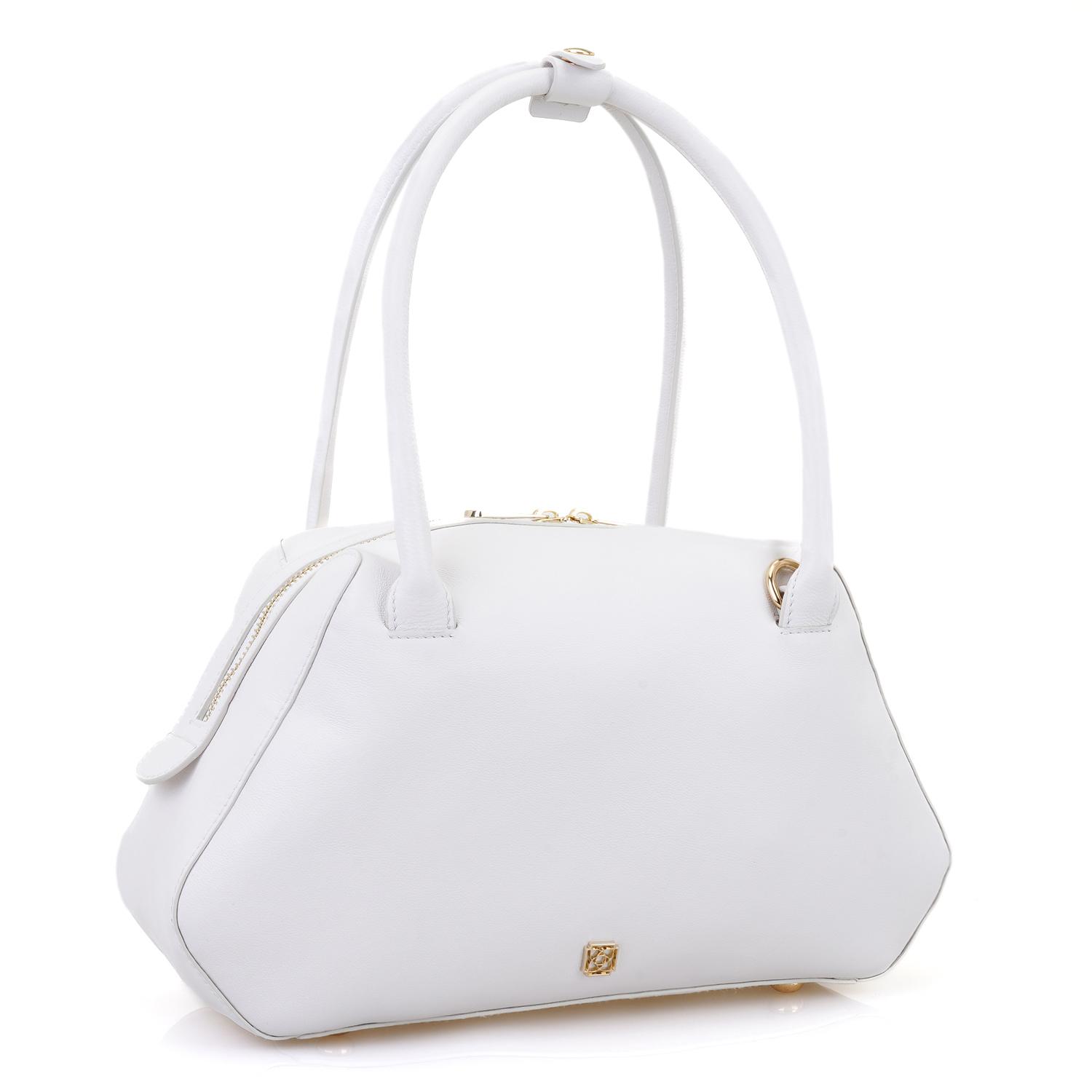 Afsoon Beyaz Kadın Deri Omuz Çantası